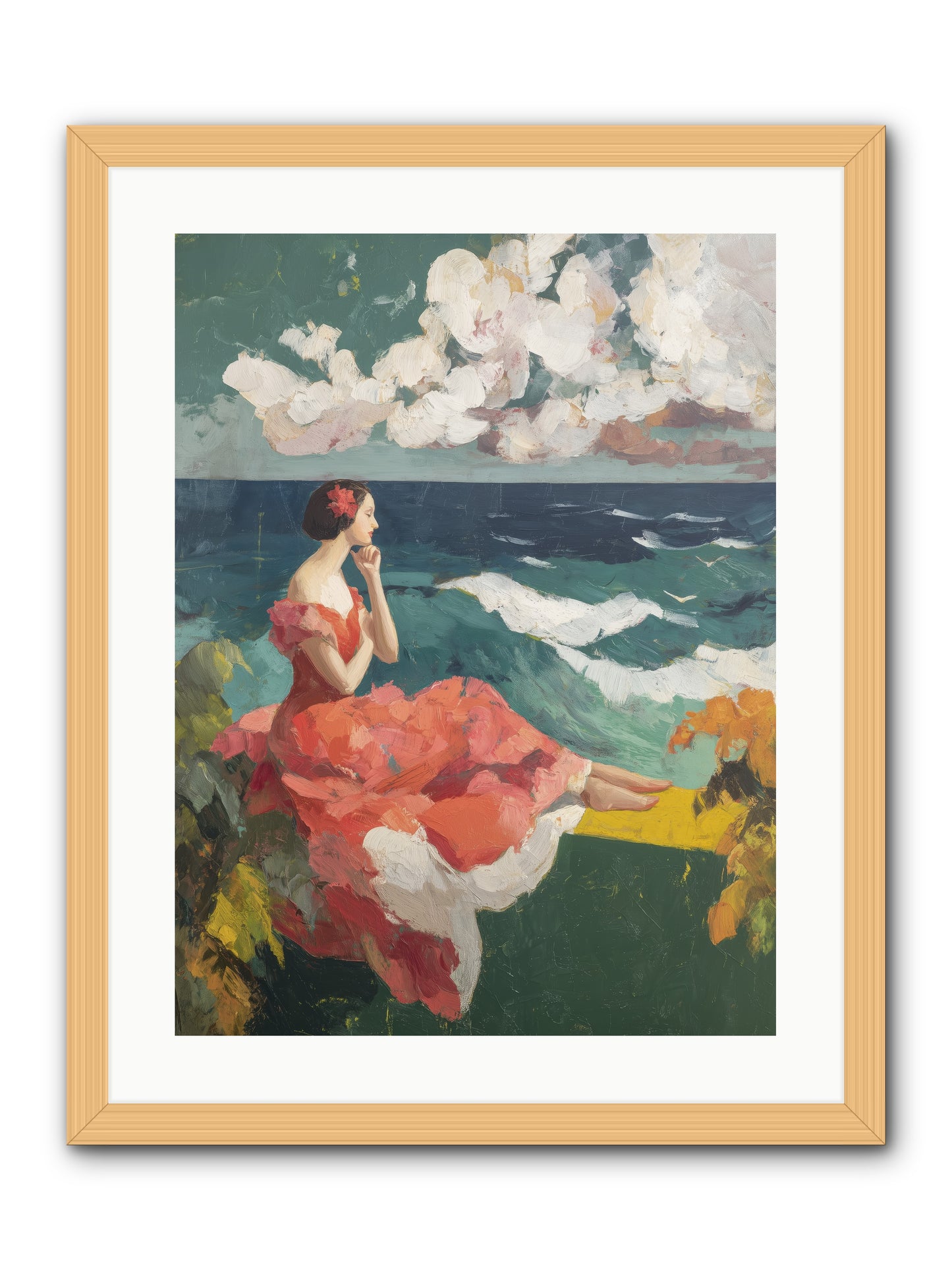 Sorrento Seascapes -- Framed Print - Natural 18x24