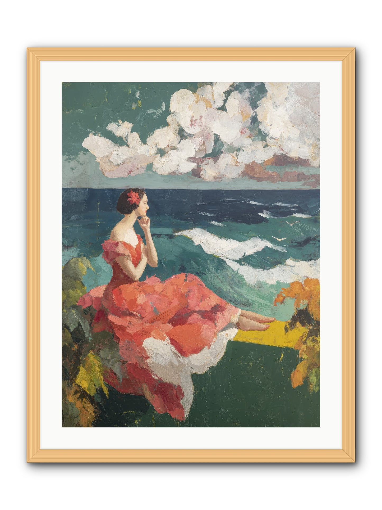 Sorrento Seascapes -- Framed Print - Natural 24x32