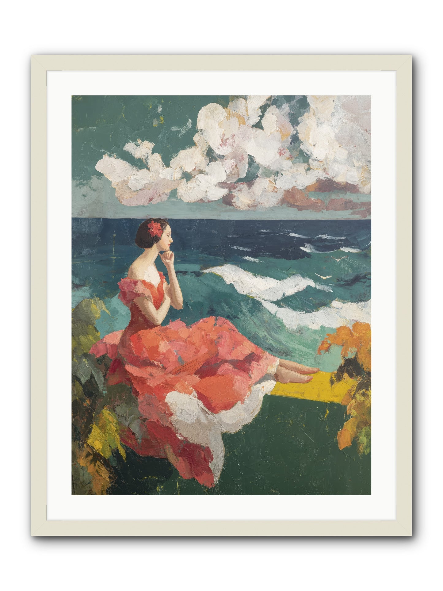 Sorrento Seascapes -- Framed Print - White 24x32