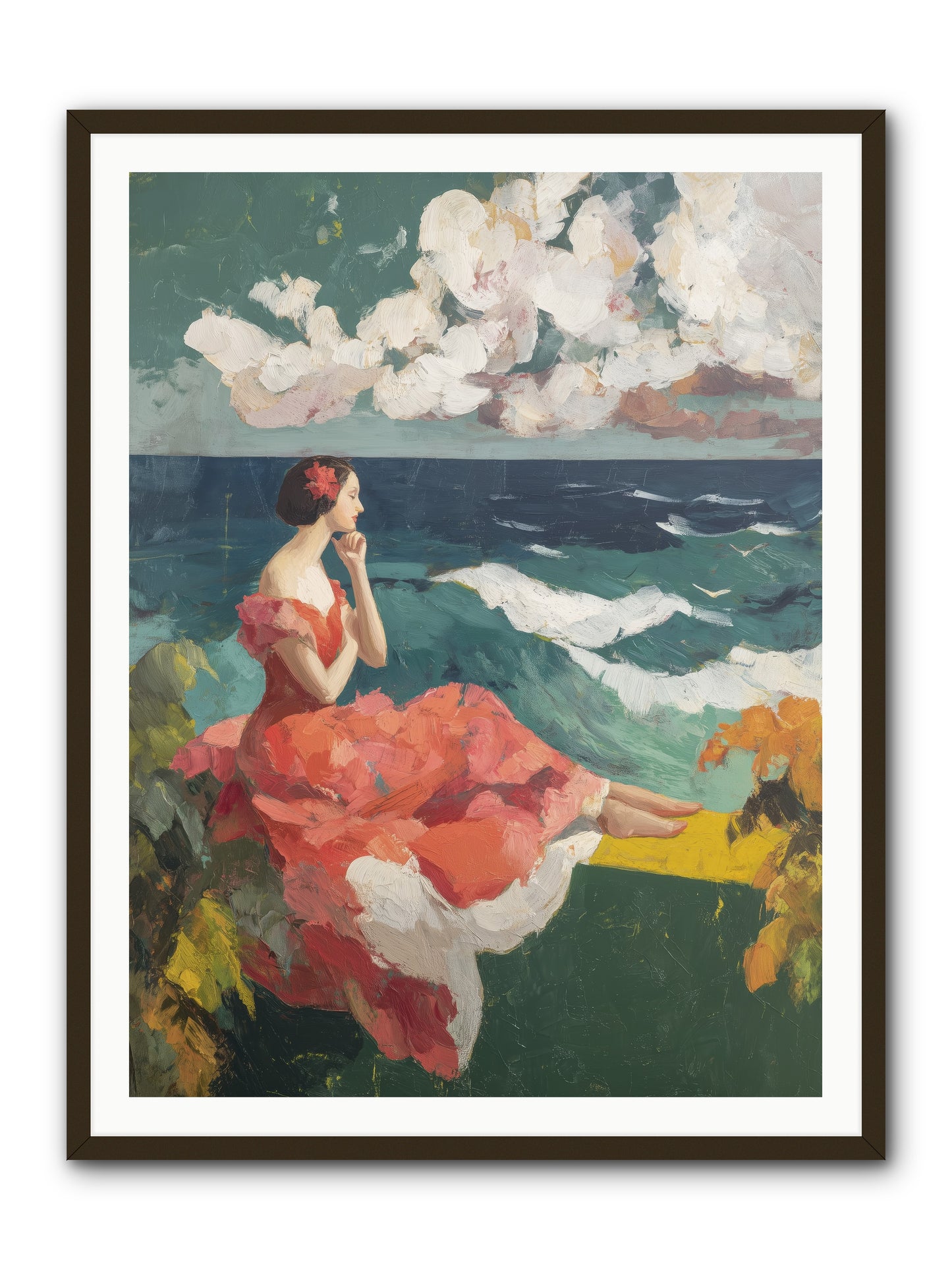 Sorrento Seascapes -- Framed Print - Black 36x48