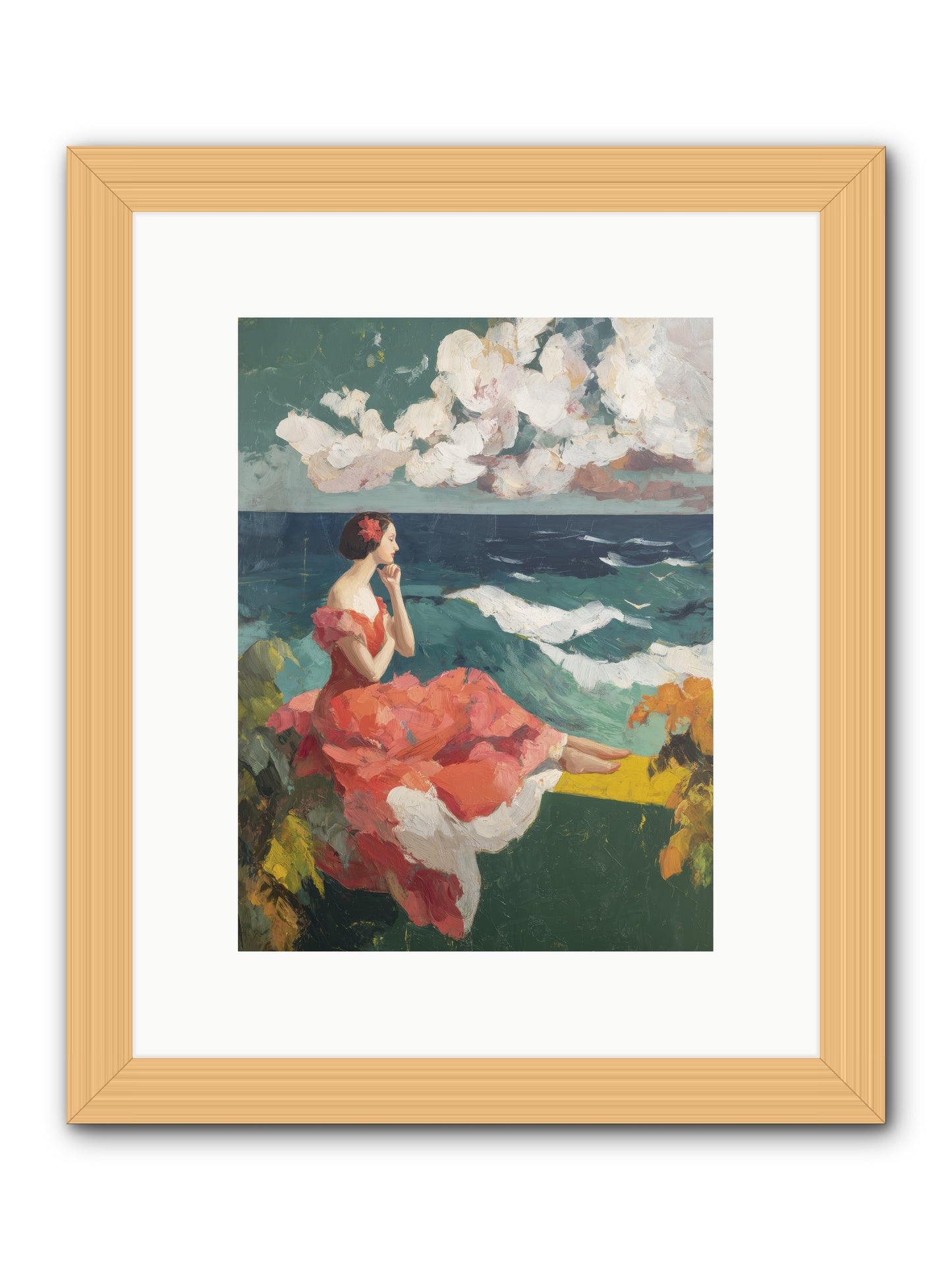 Sorrento Seascapes -- Framed Print - Natural 9x12