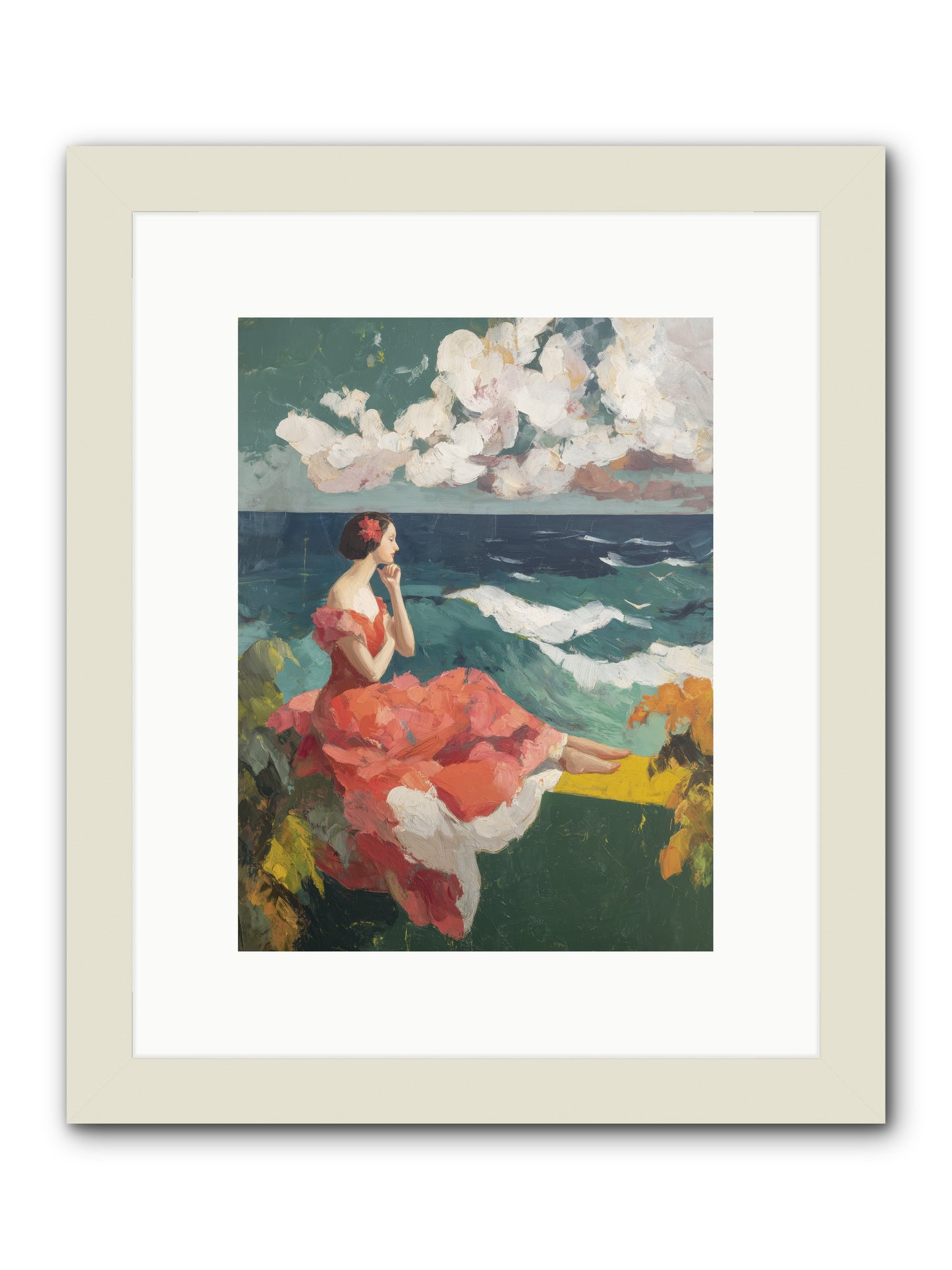 Sorrento Seascapes -- Framed Print - White 9x12