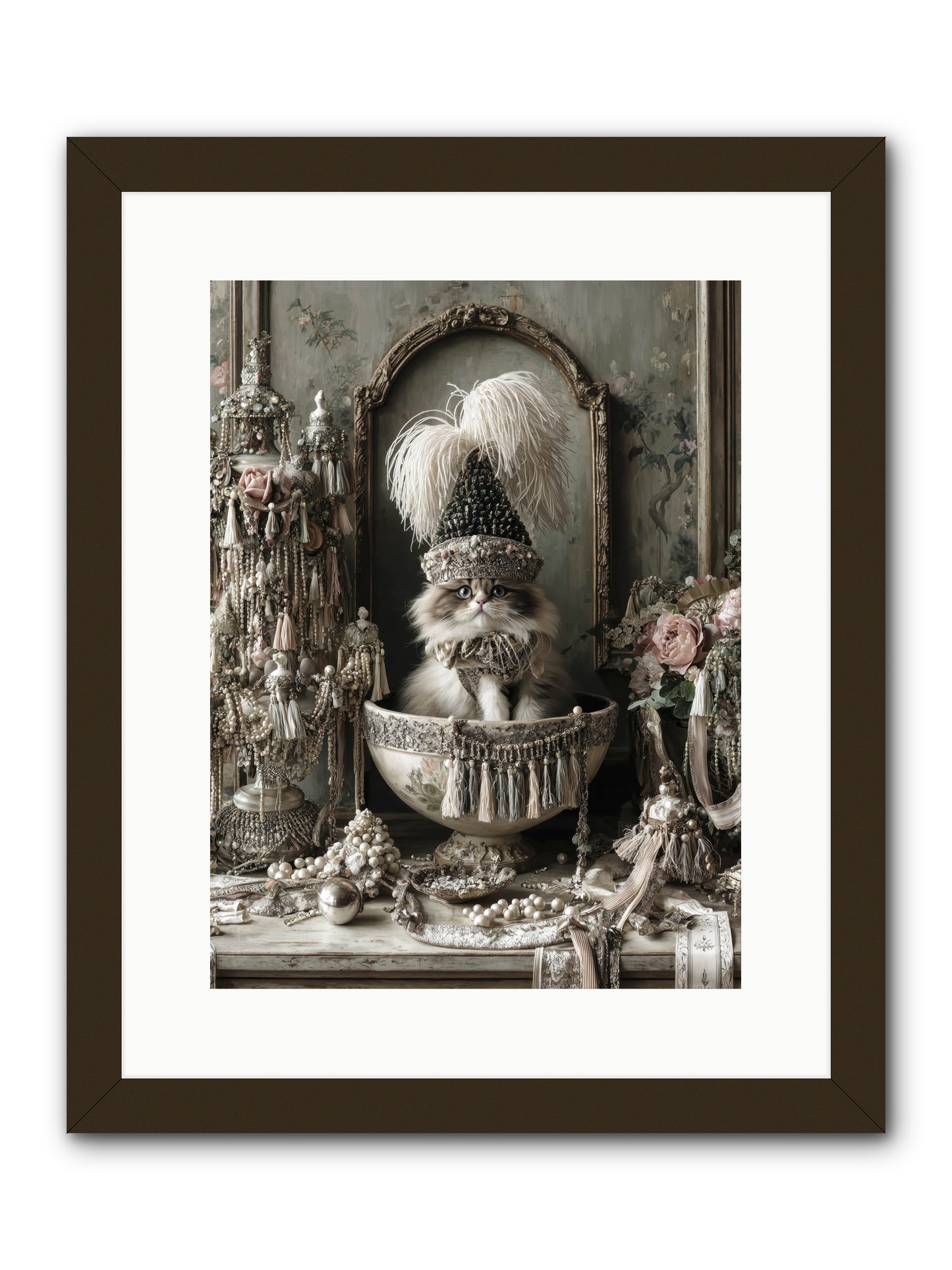 Sparkling Whiskers & Purrs -- Framed Print - Black 12x16