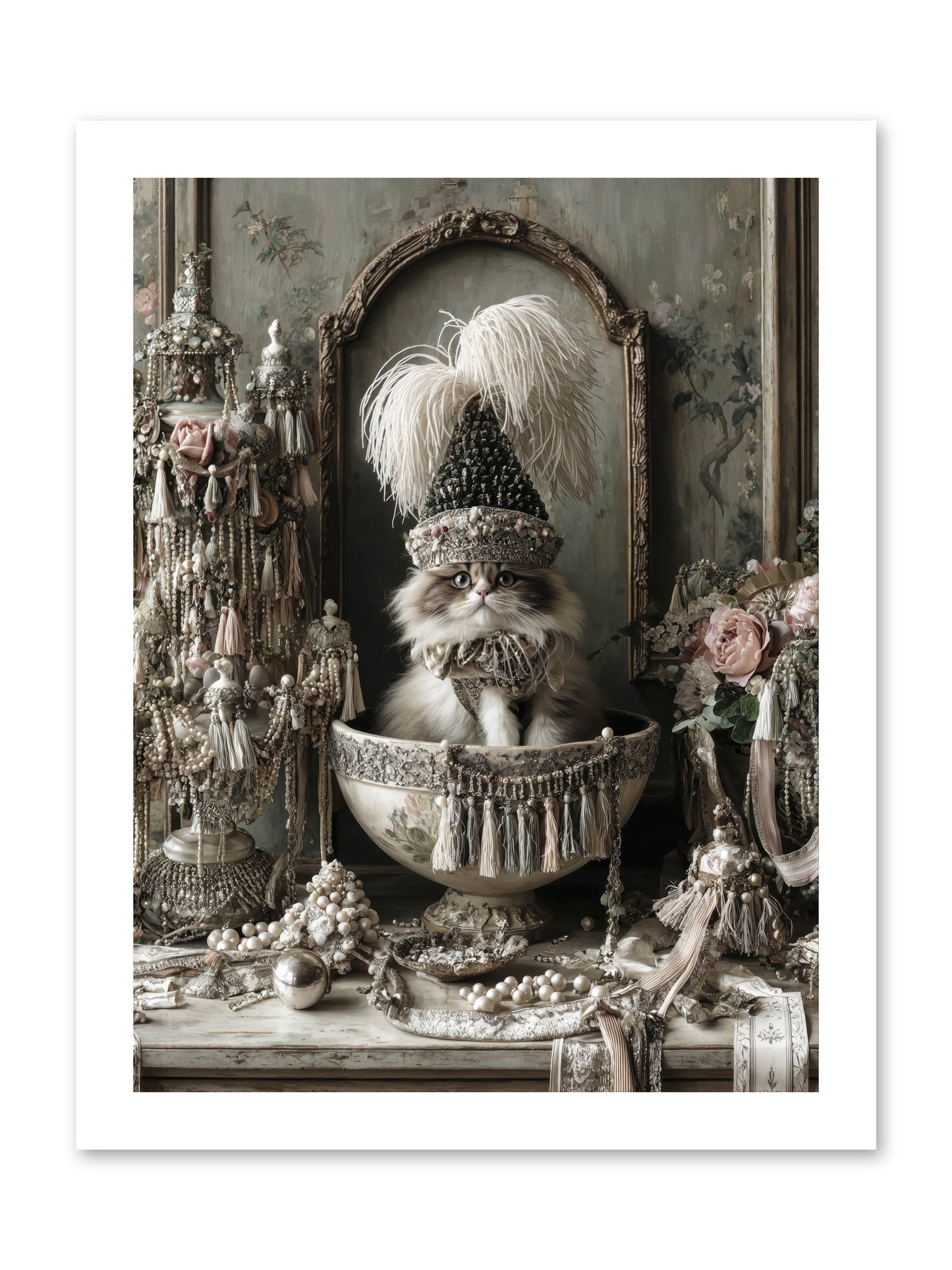 Sparkling Whiskers & Purrs -- Paper Print 12x16