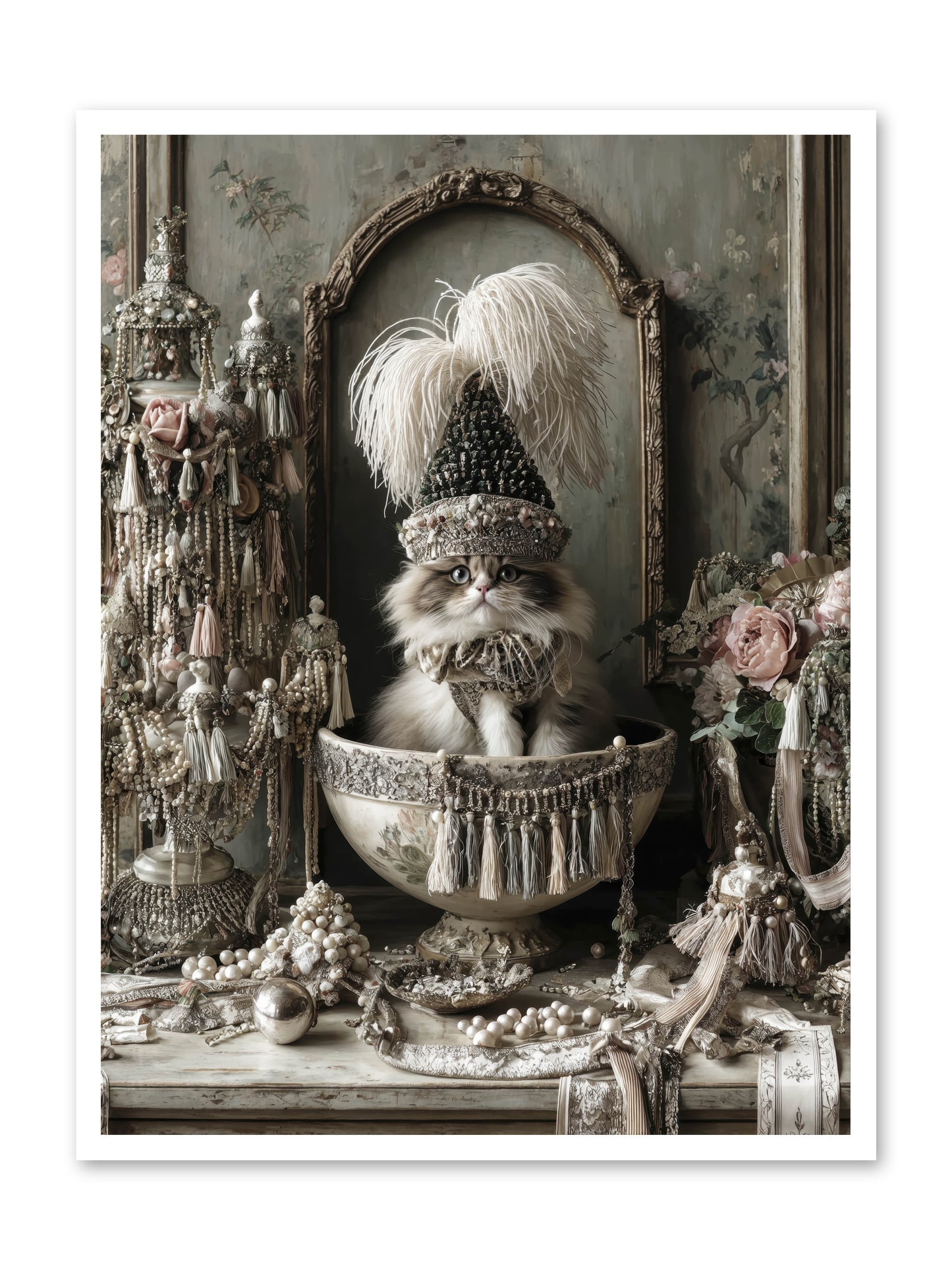 Sparkling Whiskers & Purrs -- Loose Canvas Print 30x40