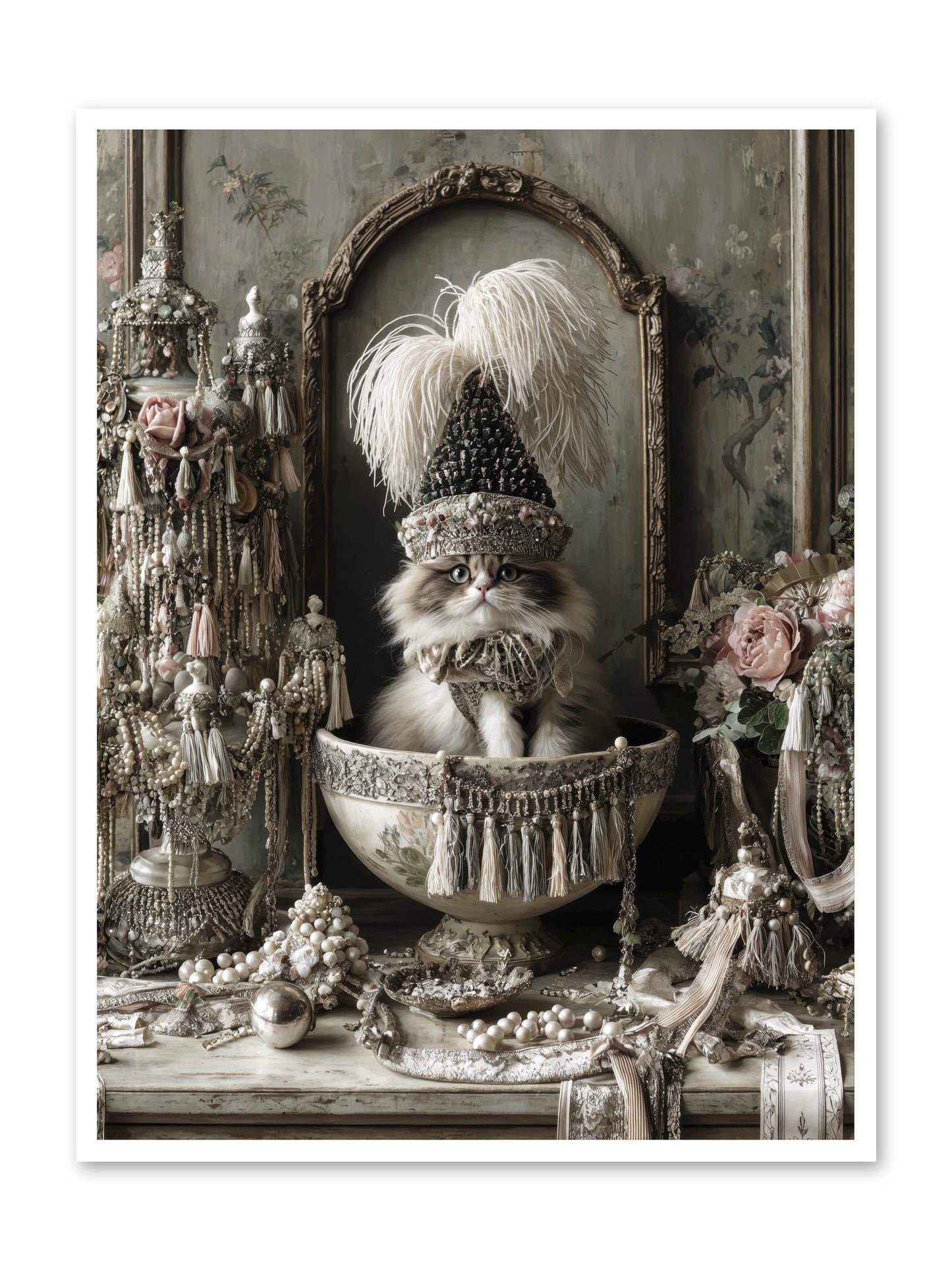 Sparkling Whiskers & Purrs -- Loose Canvas Print 36x48