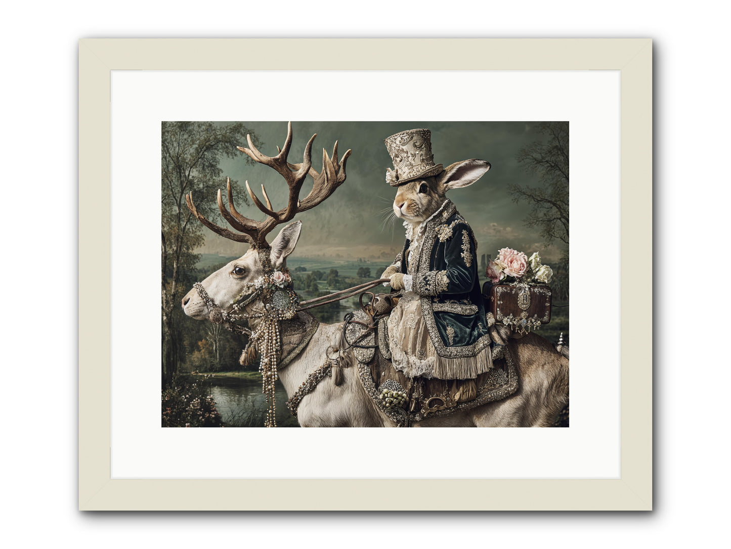 Sparrow Vale -- Framed Print - White 16x12
