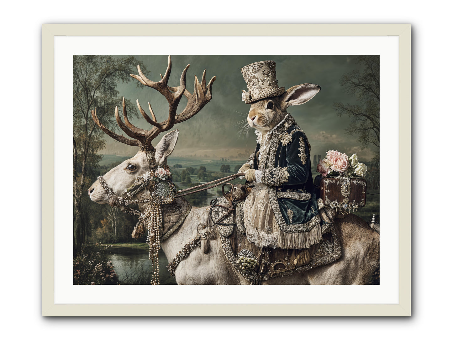 Sparrow Vale -- Framed Print - White 32x24