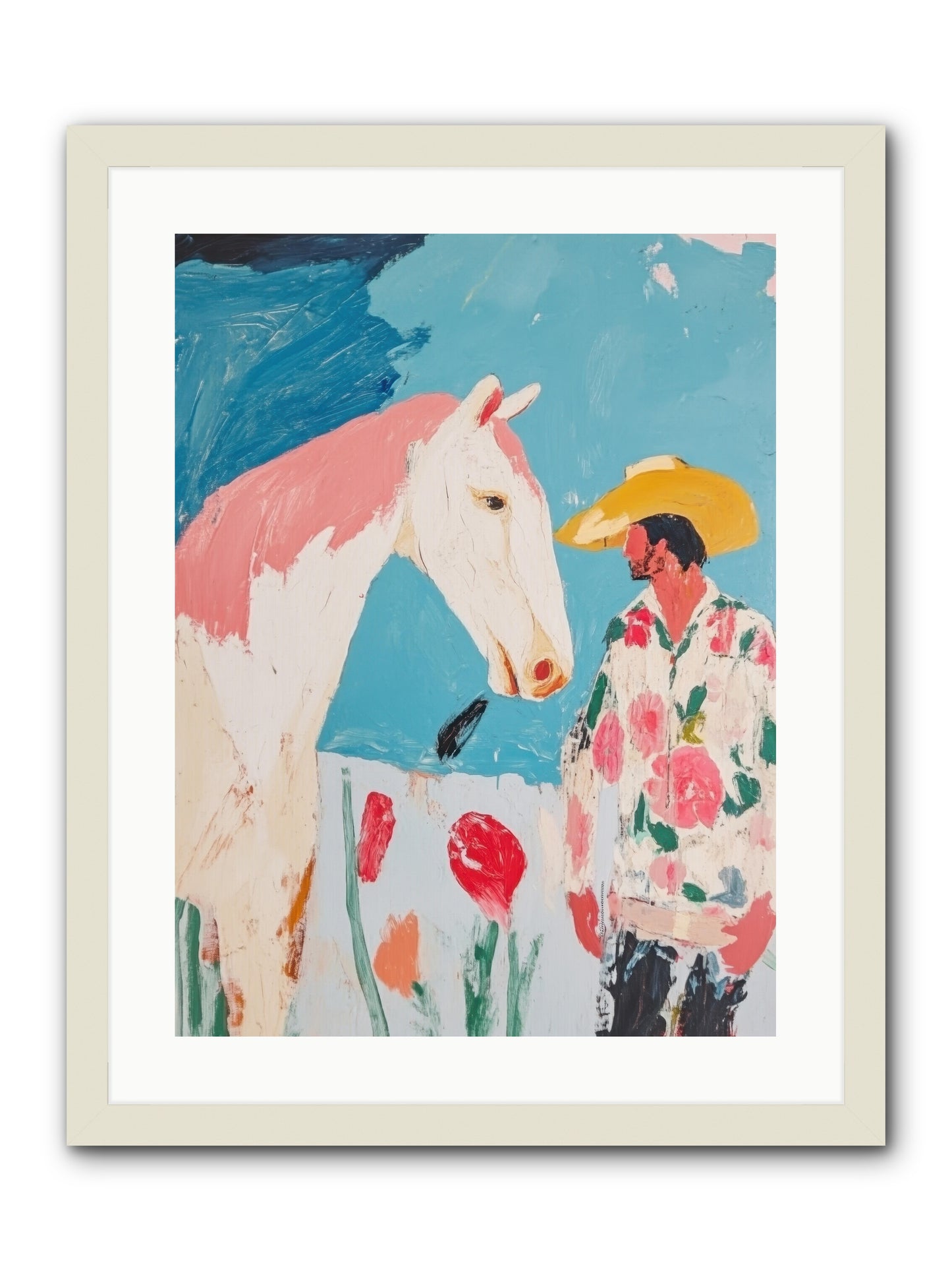 Spurs & Serenity -- Framed Print - White 18x24