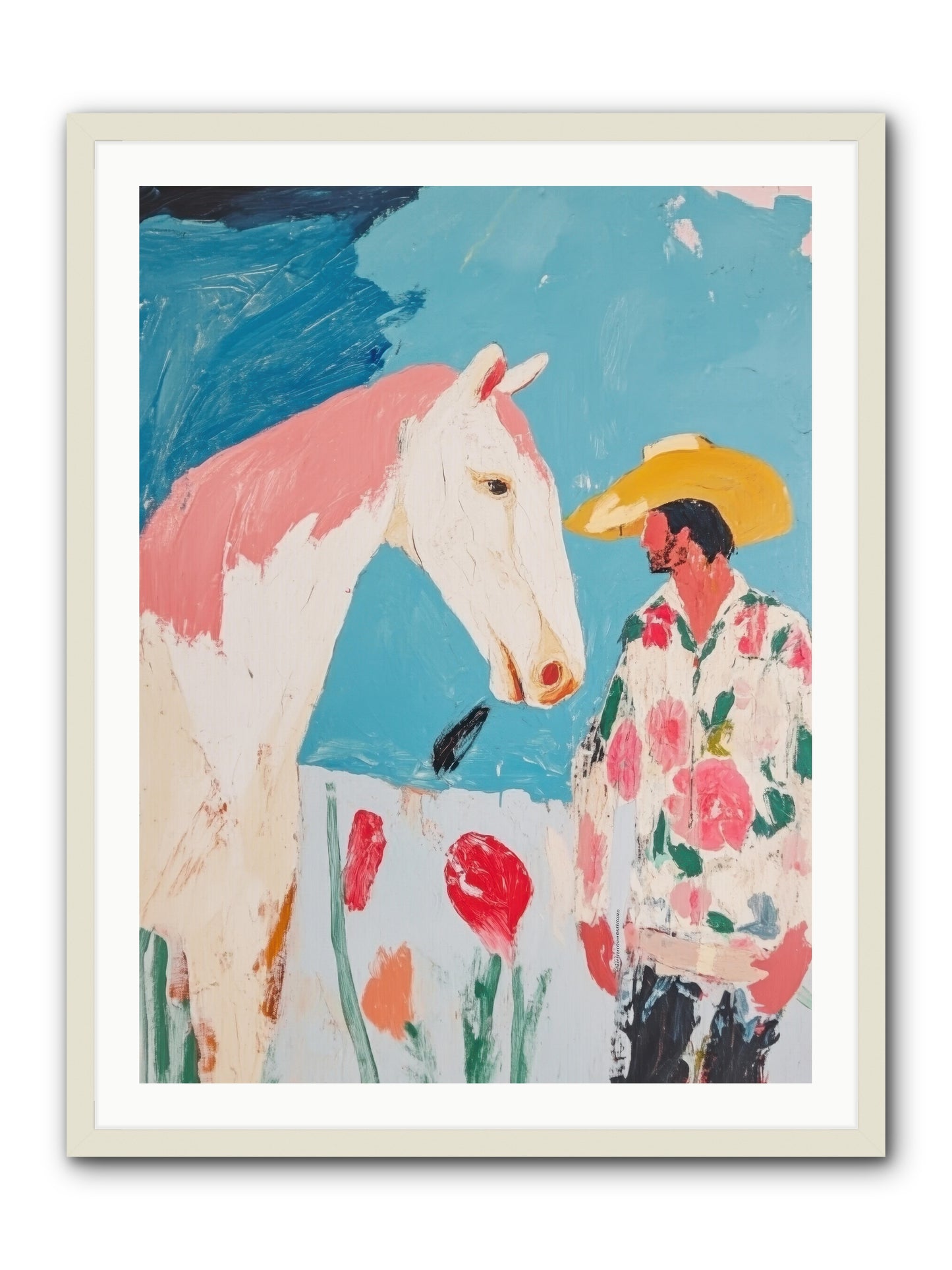 Spurs & Serenity -- Framed Print - White 30x40