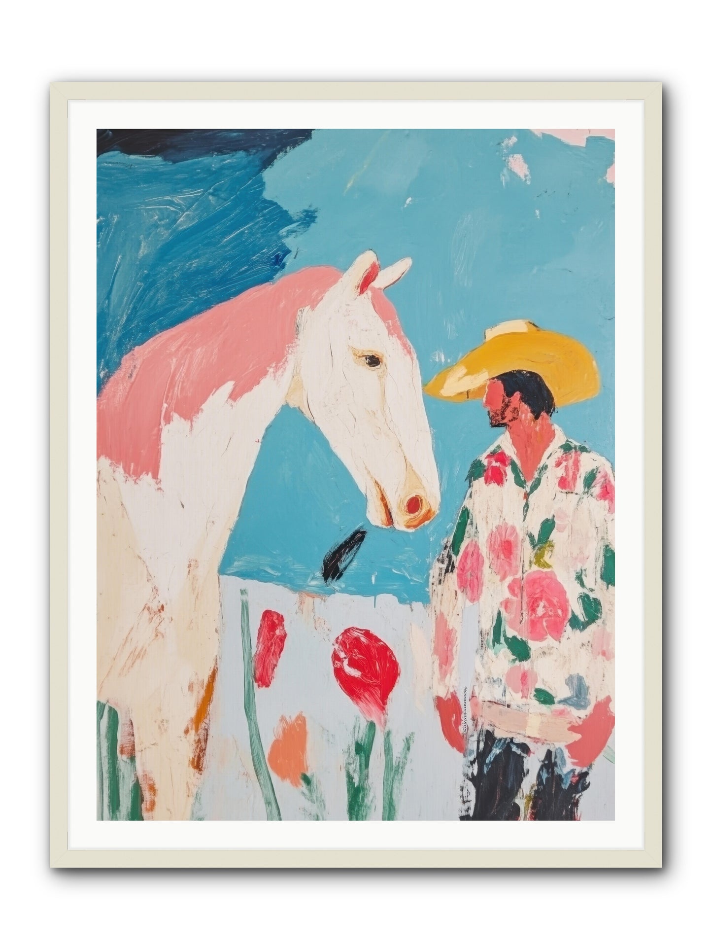 Spurs & Serenity -- Framed Print - White 36x48