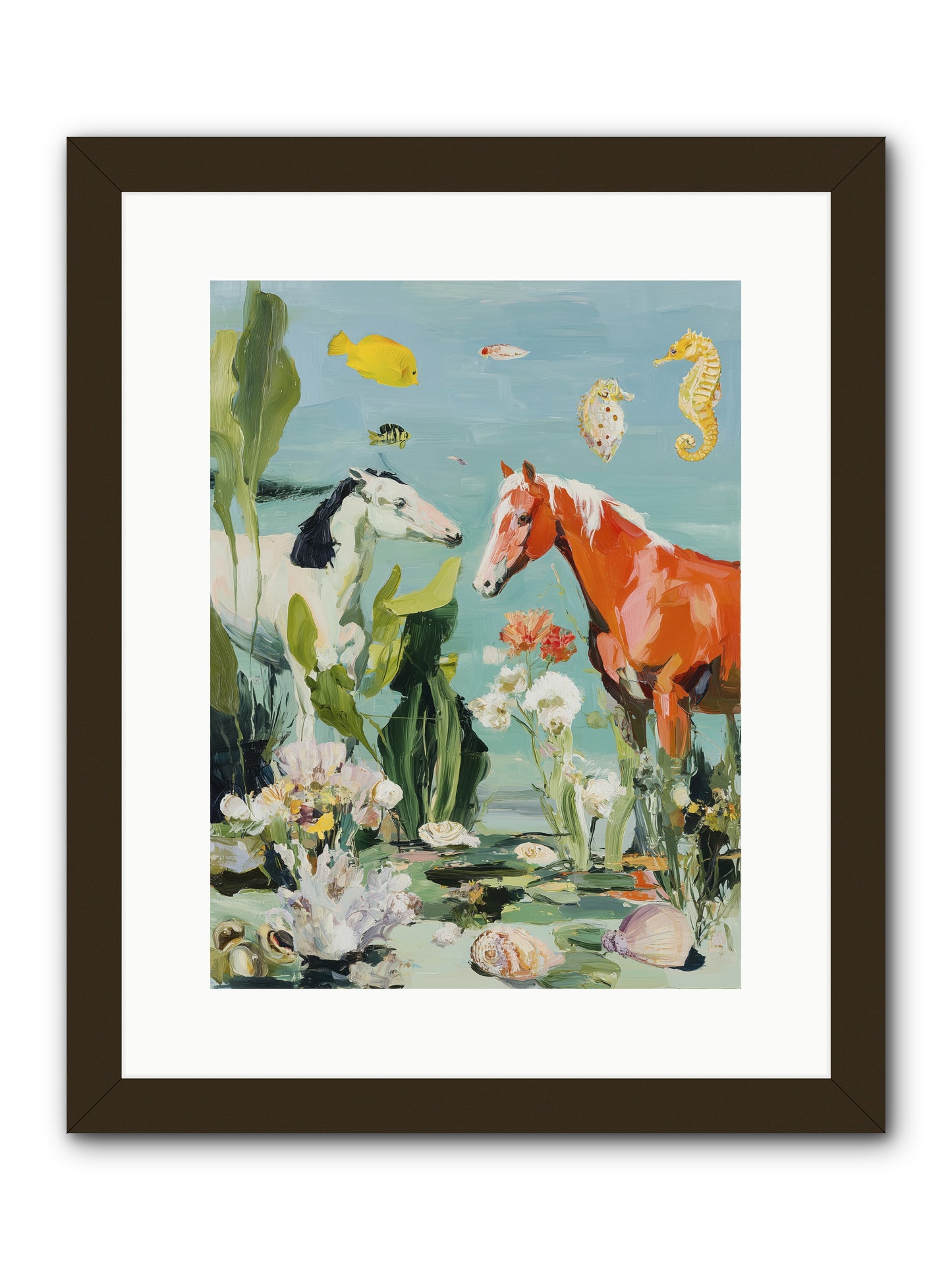 Stallions of the Deep -- Framed Print - Black 12x16