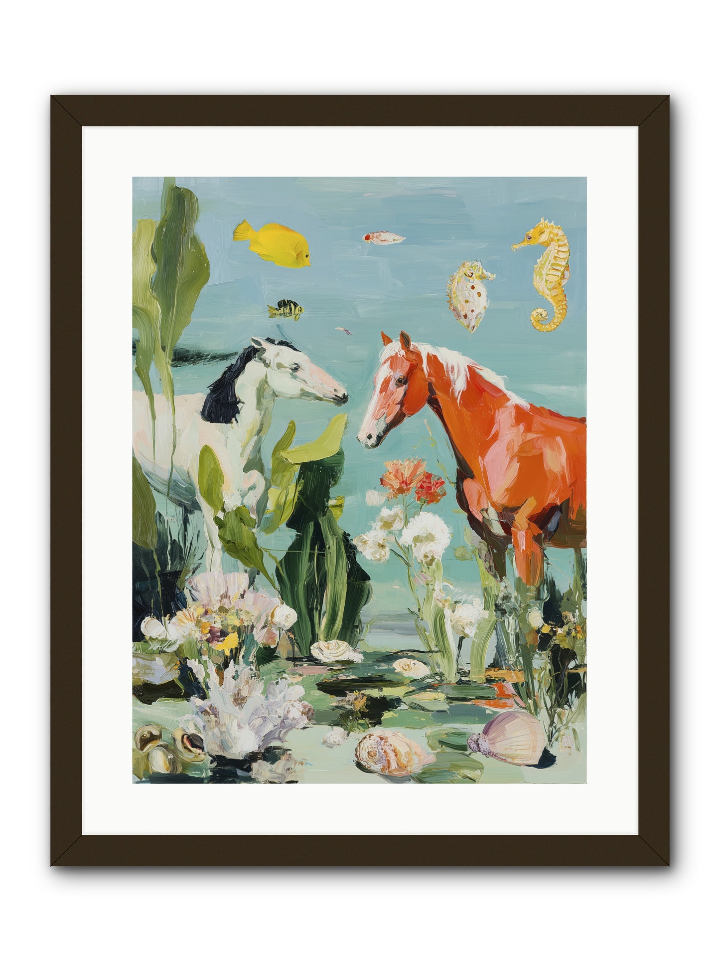 Stallions of the Deep -- Framed Print - Black 18x24