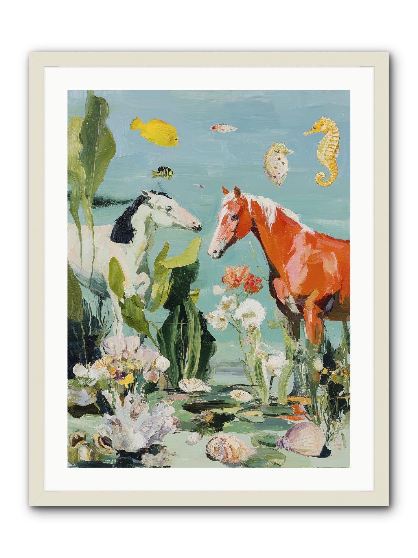 Stallions of the Deep -- Framed Print - White 24x32