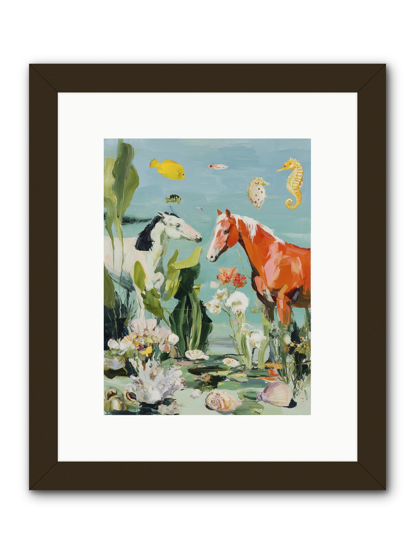 Stallions of the Deep -- Framed Print - Black 9x12