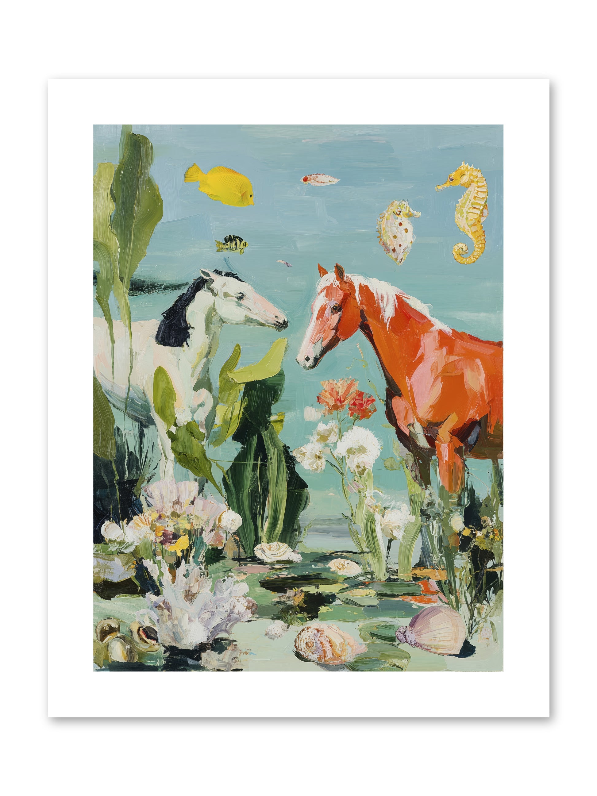 Stallions of the Deep -- Paper Print 9x12