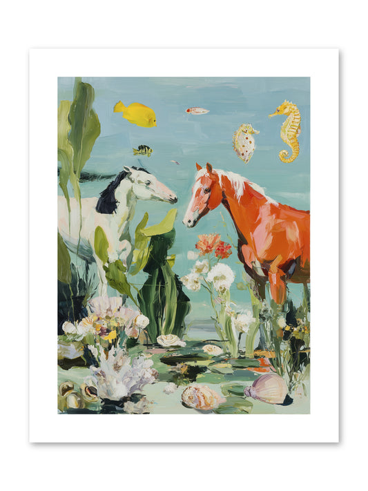 Stallions of the Deep -- Paper Print 9x12