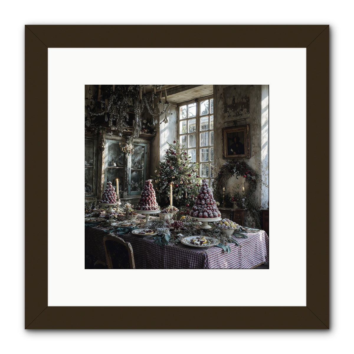 Stardust & Snowflakes -- Framed Print - Black 10x10