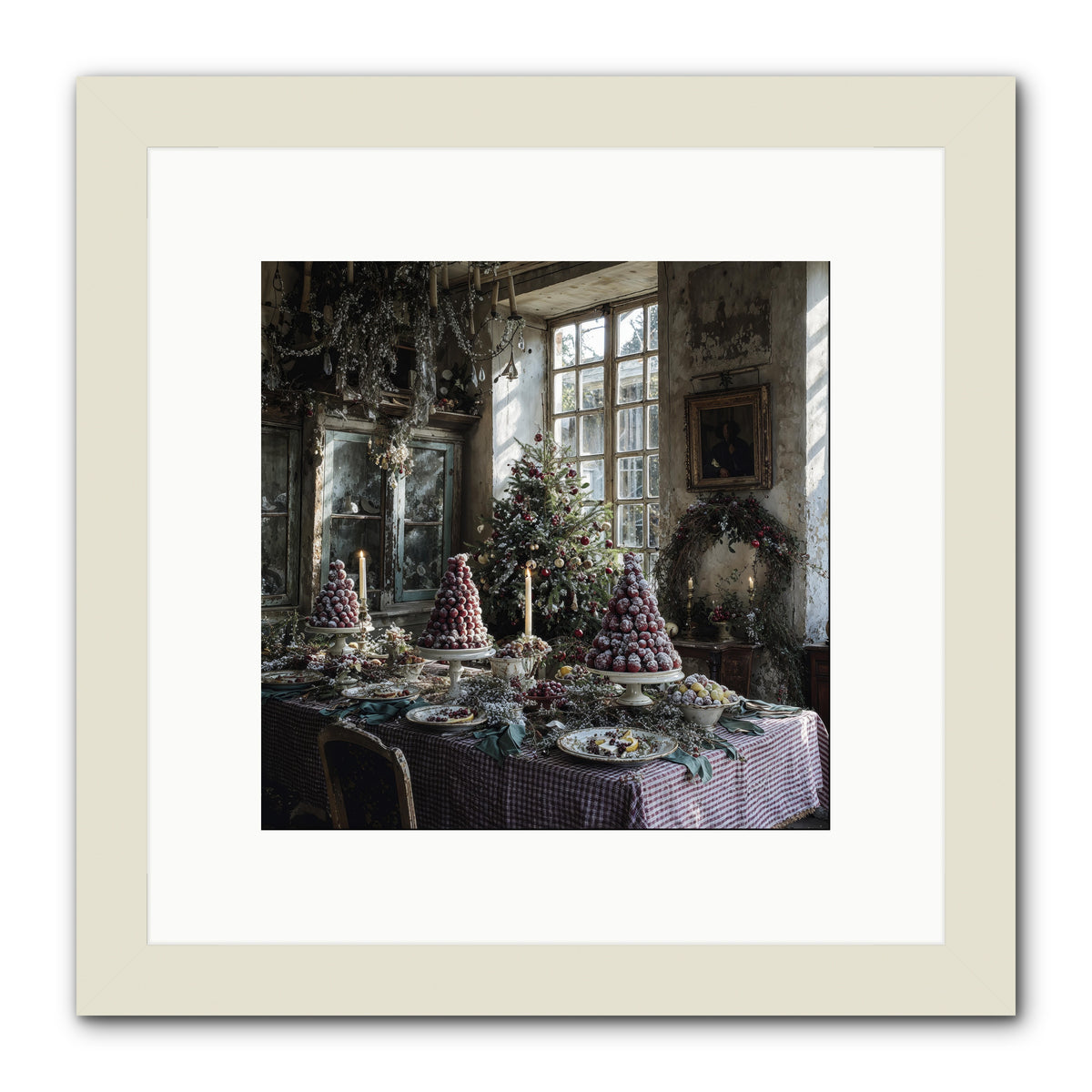 Stardust & Snowflakes -- Framed Print - White 10x10