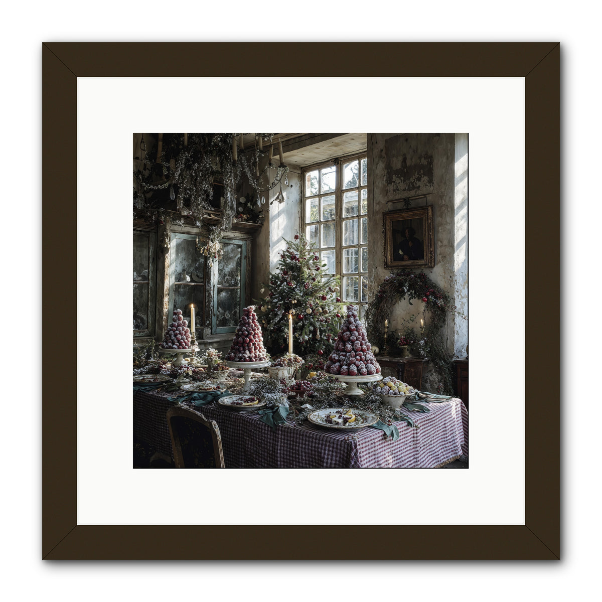 Stardust & Snowflakes -- Framed Print - Black 12x12