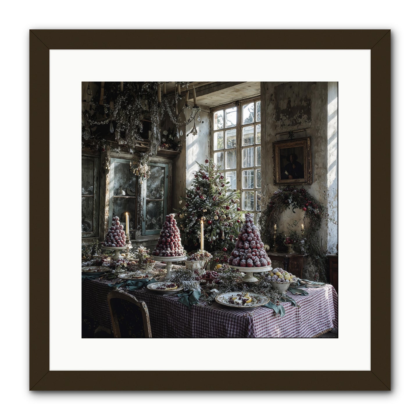 Stardust & Snowflakes -- Framed Print - Black 16x16