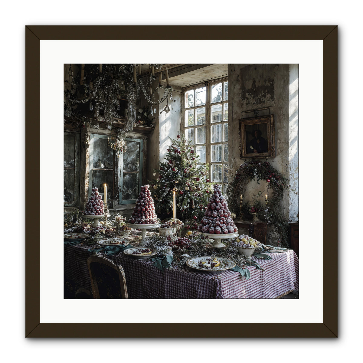 Stardust & Snowflakes -- Framed Print - Black 20x20