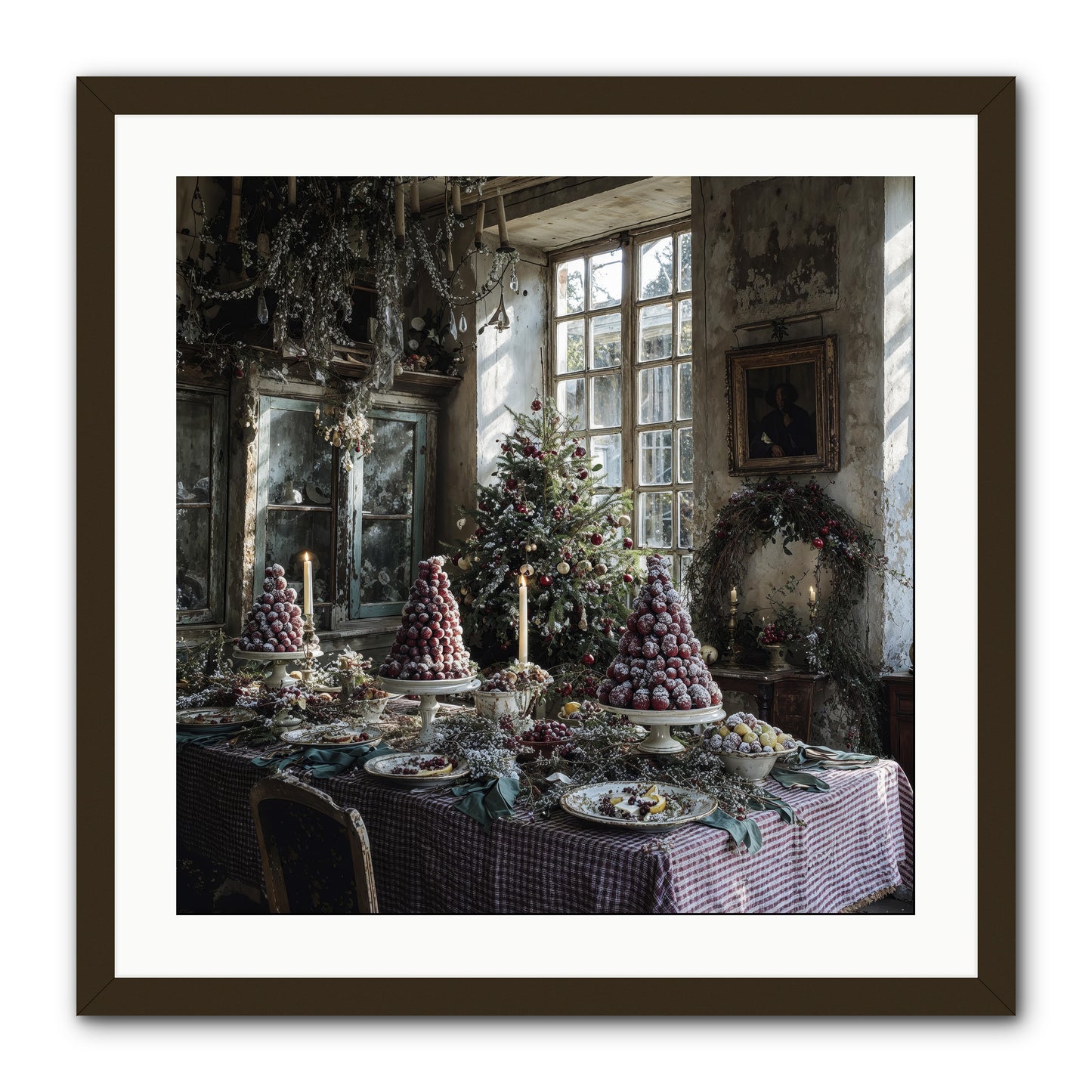 Stardust & Snowflakes -- Framed Print - Black 24x24