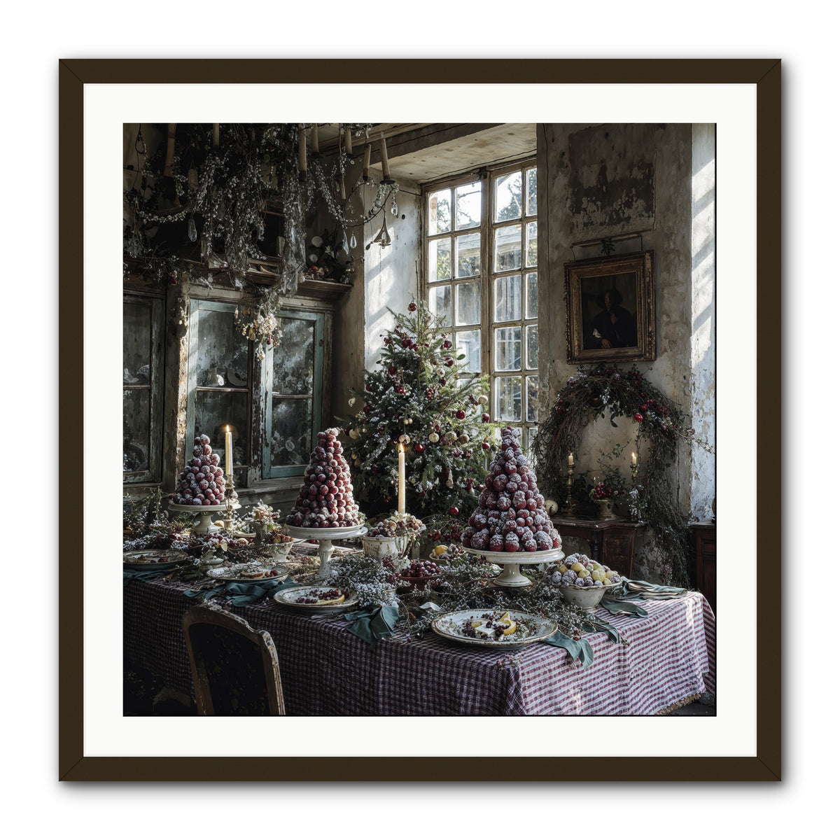 Stardust & Snowflakes -- Framed Print - Black 30x30