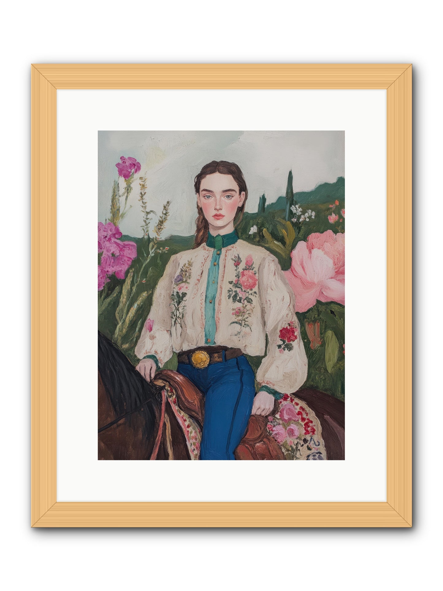 Starlit Lasso -- Framed Print - Natural 12x16