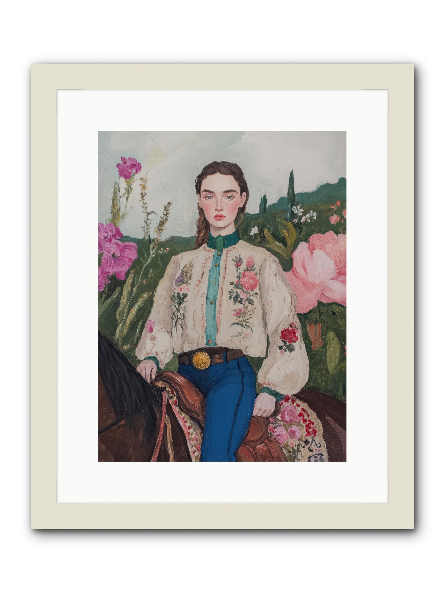 Starlit Lasso -- Framed Print - White 12x16