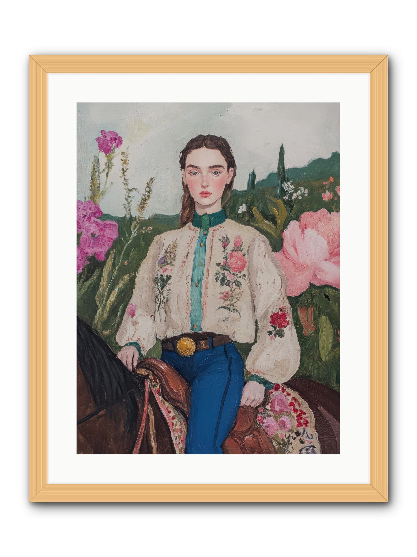 Starlit Lasso -- Framed Print - Natural 18x24