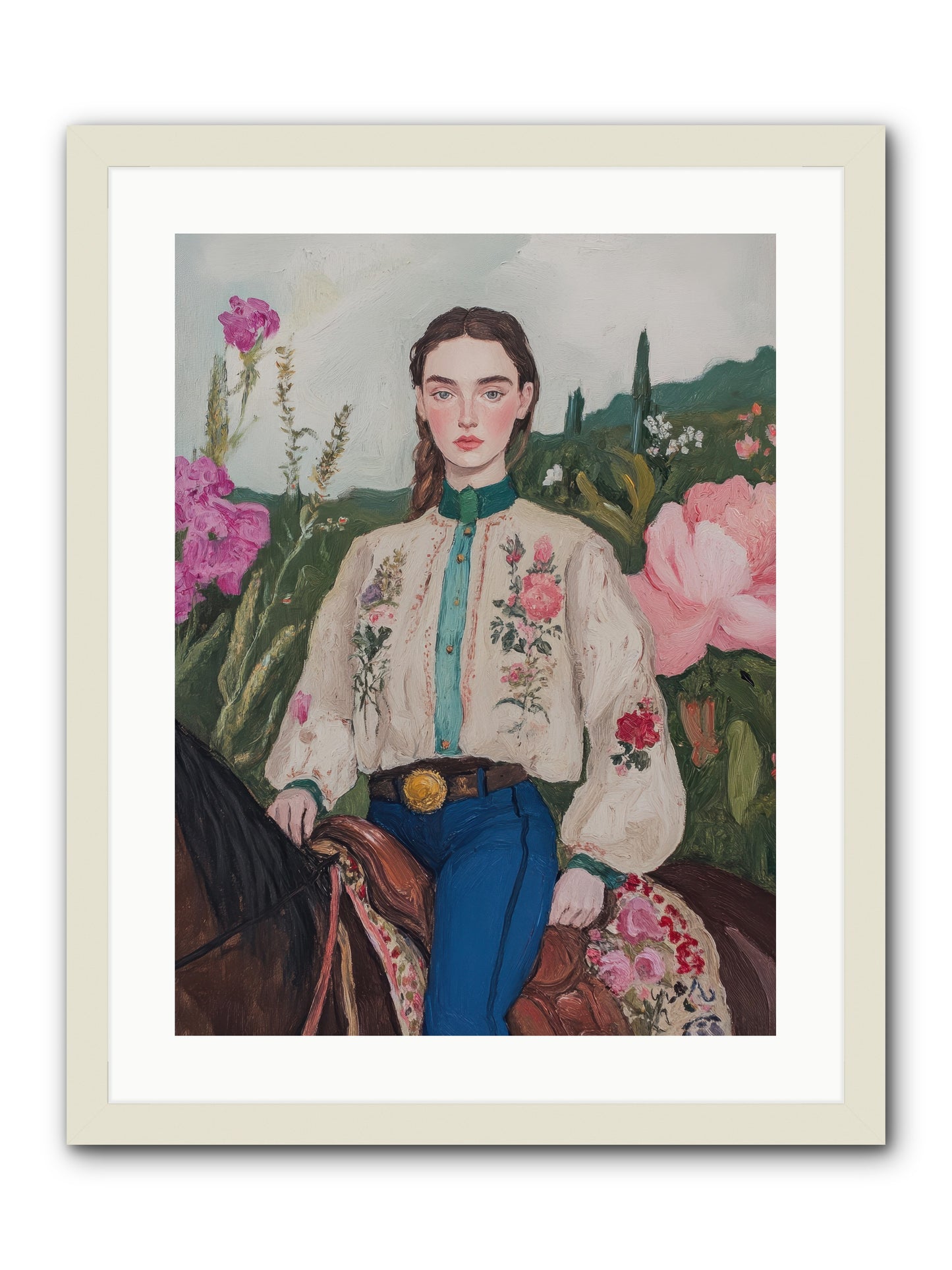 Starlit Lasso -- Framed Print - White 18x24
