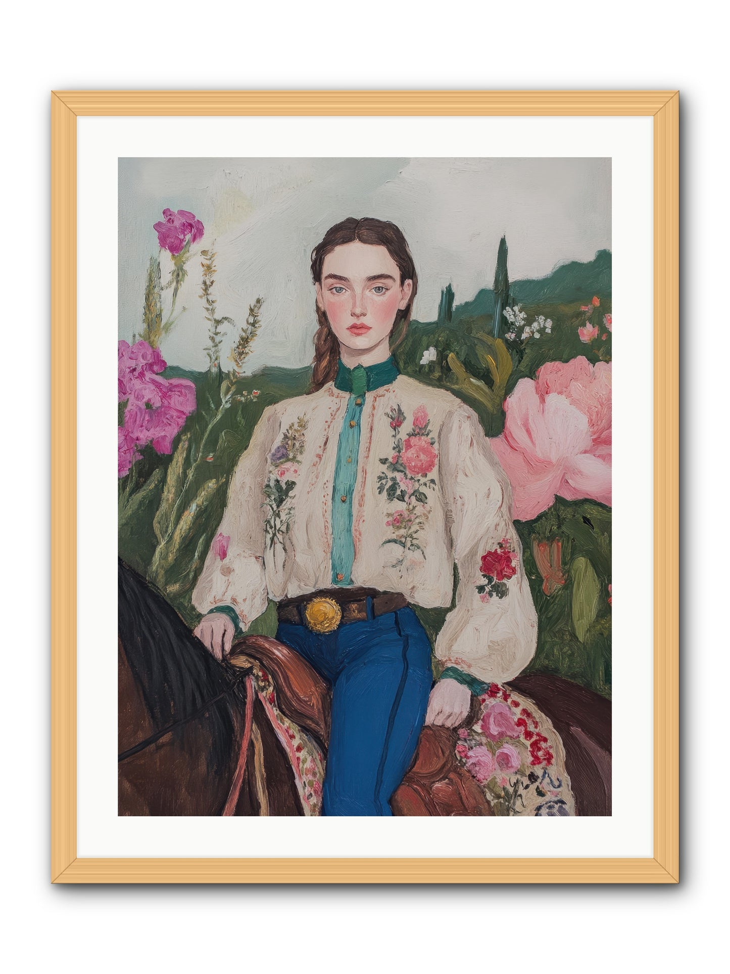Starlit Lasso -- Framed Print - Natural 24x32