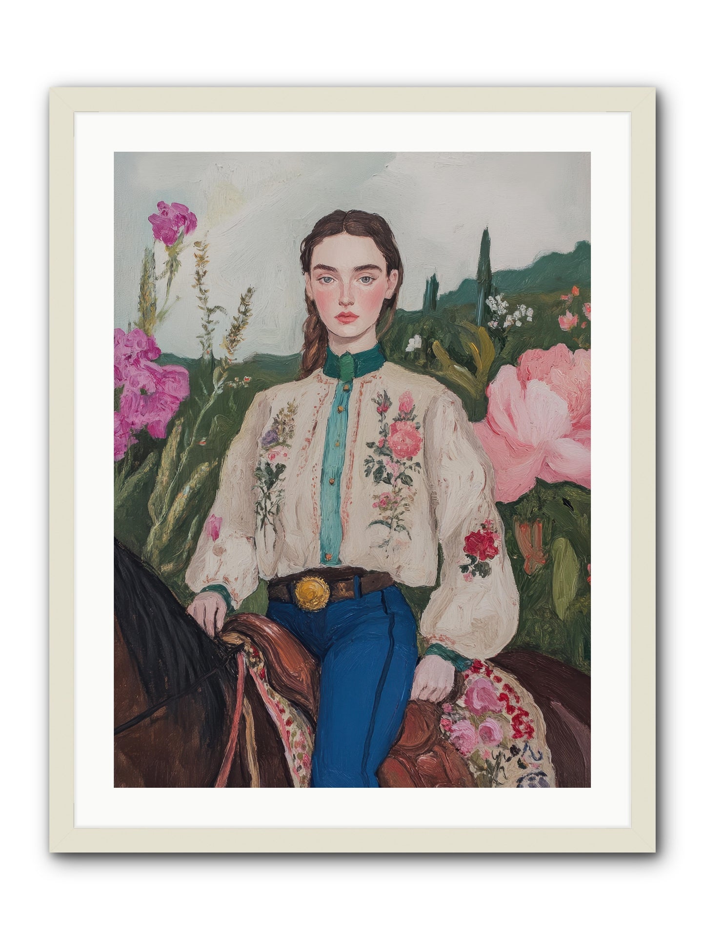 Starlit Lasso -- Framed Print - White 24x32