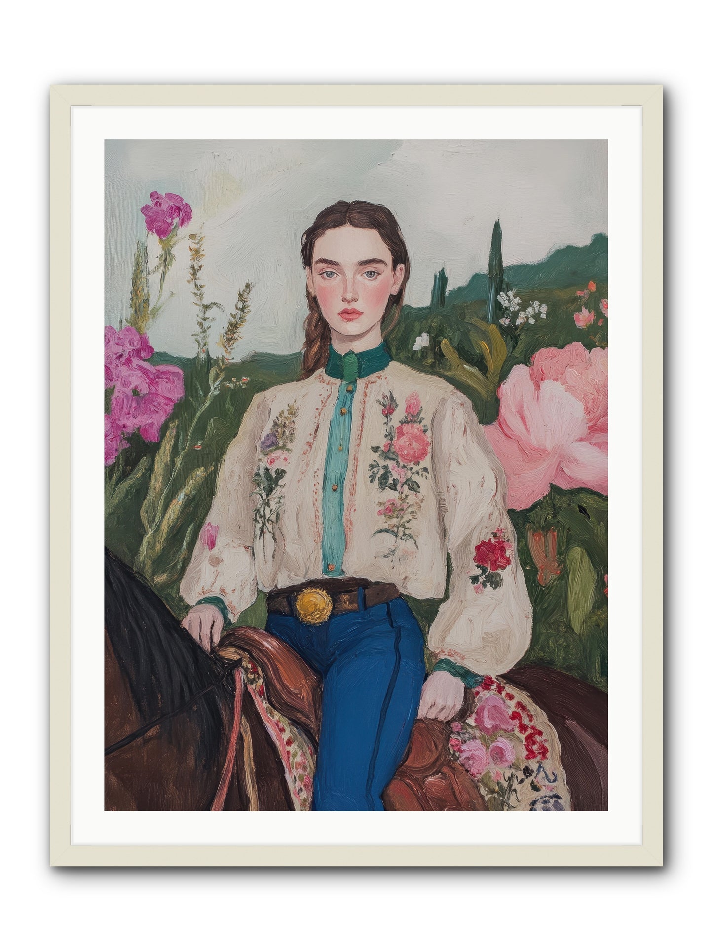 Starlit Lasso -- Framed Print - White 30x40