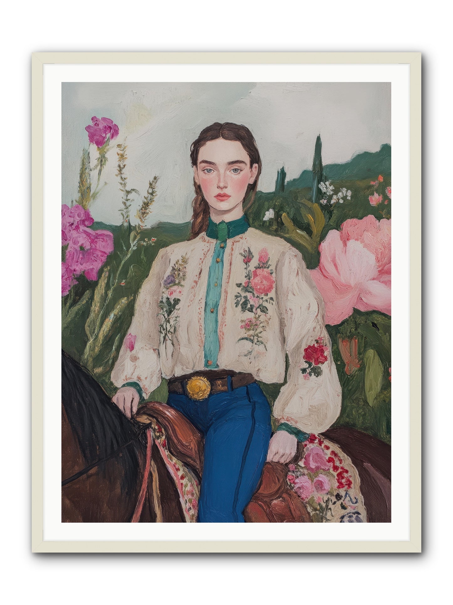 Starlit Lasso -- Framed Print - White 36x48