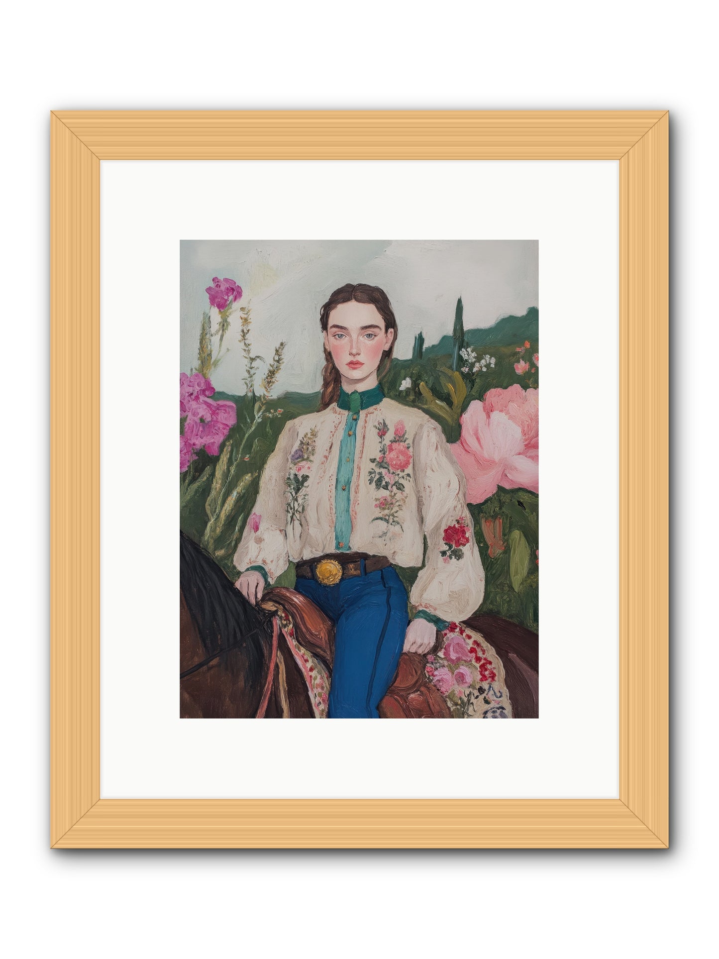 Starlit Lasso -- Framed Print - Natural 9x12