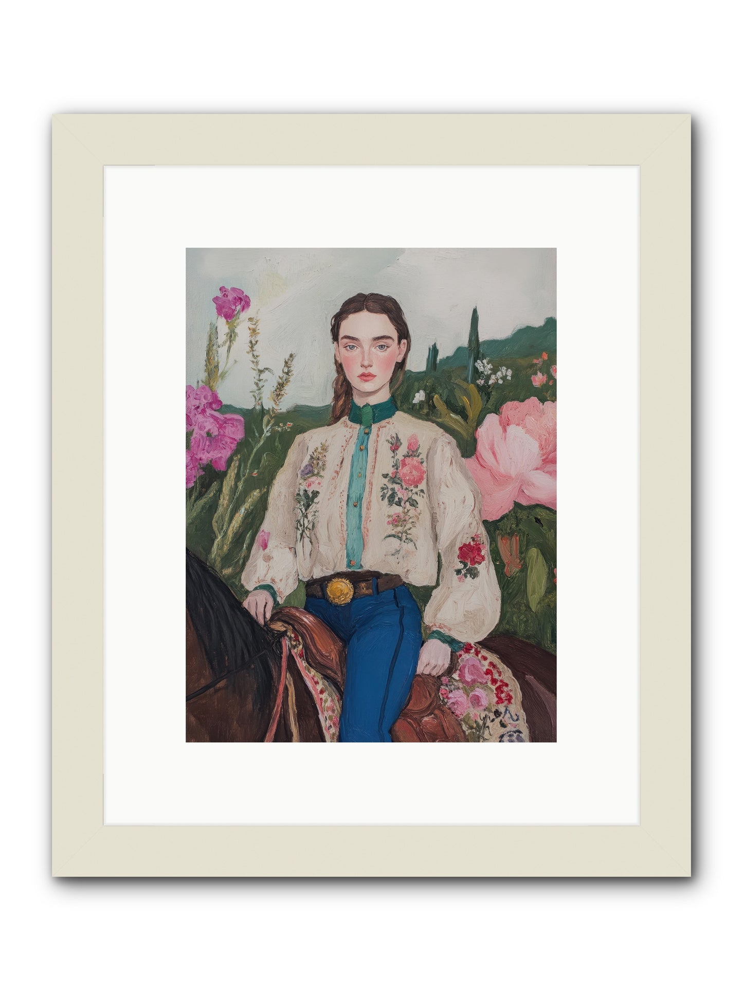 Starlit Lasso -- Framed Print - White 9x12