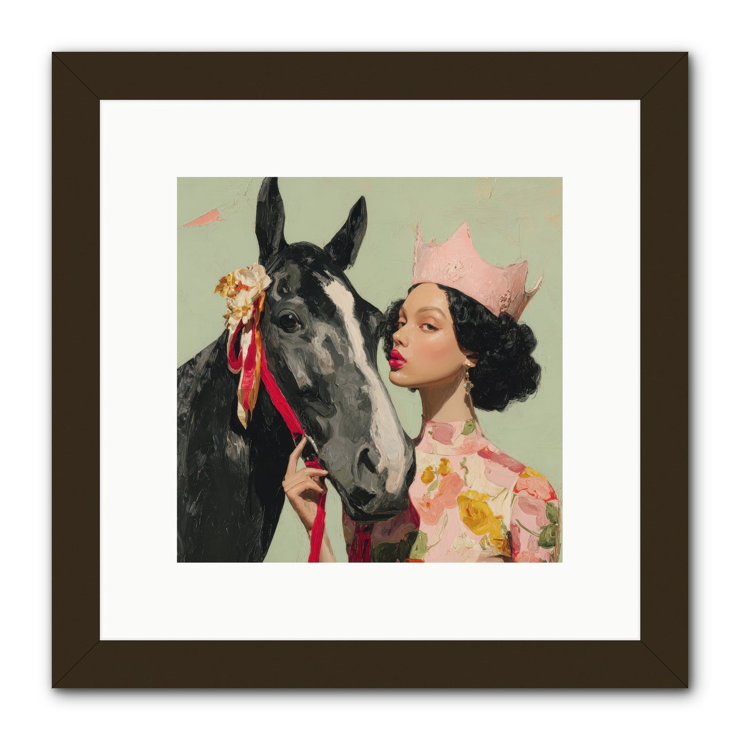 Steed of the Silver Dawn-REZ -- Framed Print - Black 10x10