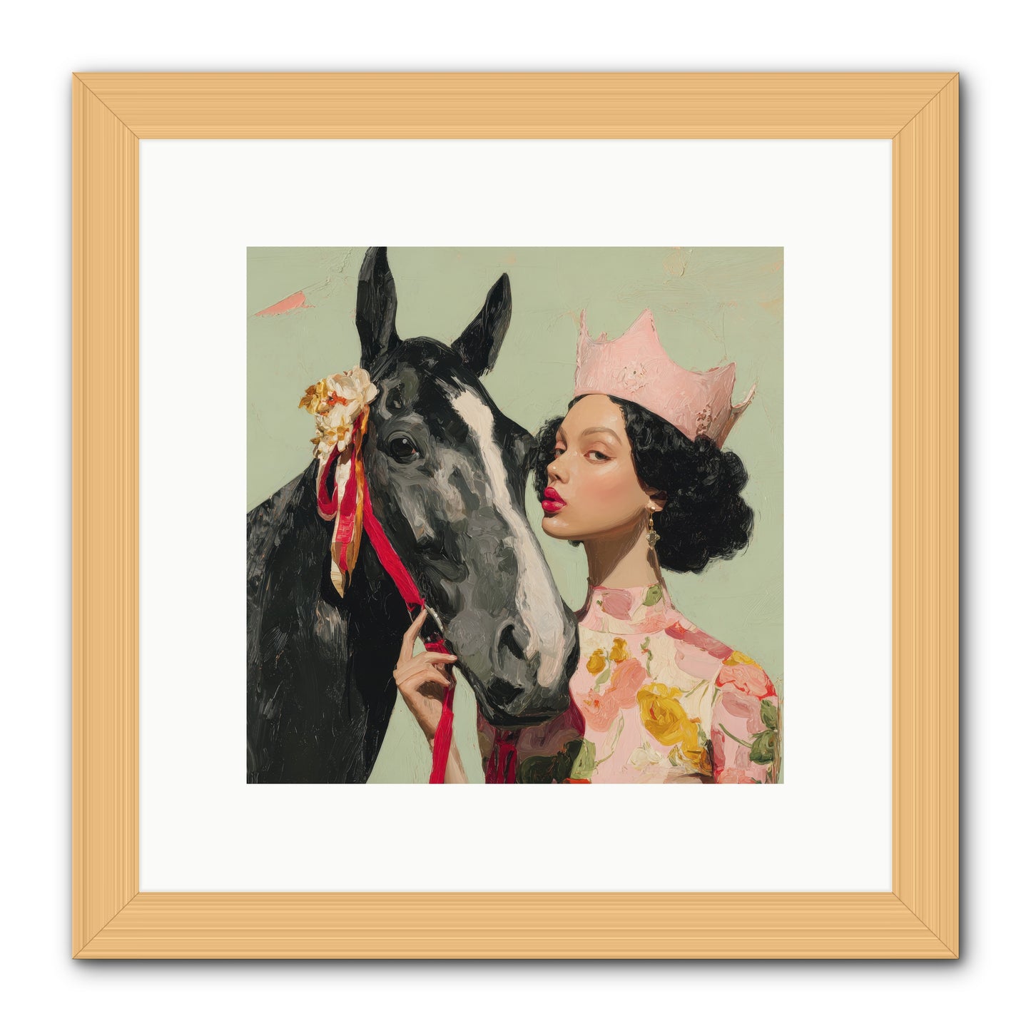 Steed of the Silver Dawn-REZ -- Framed Print - Natural 10x10