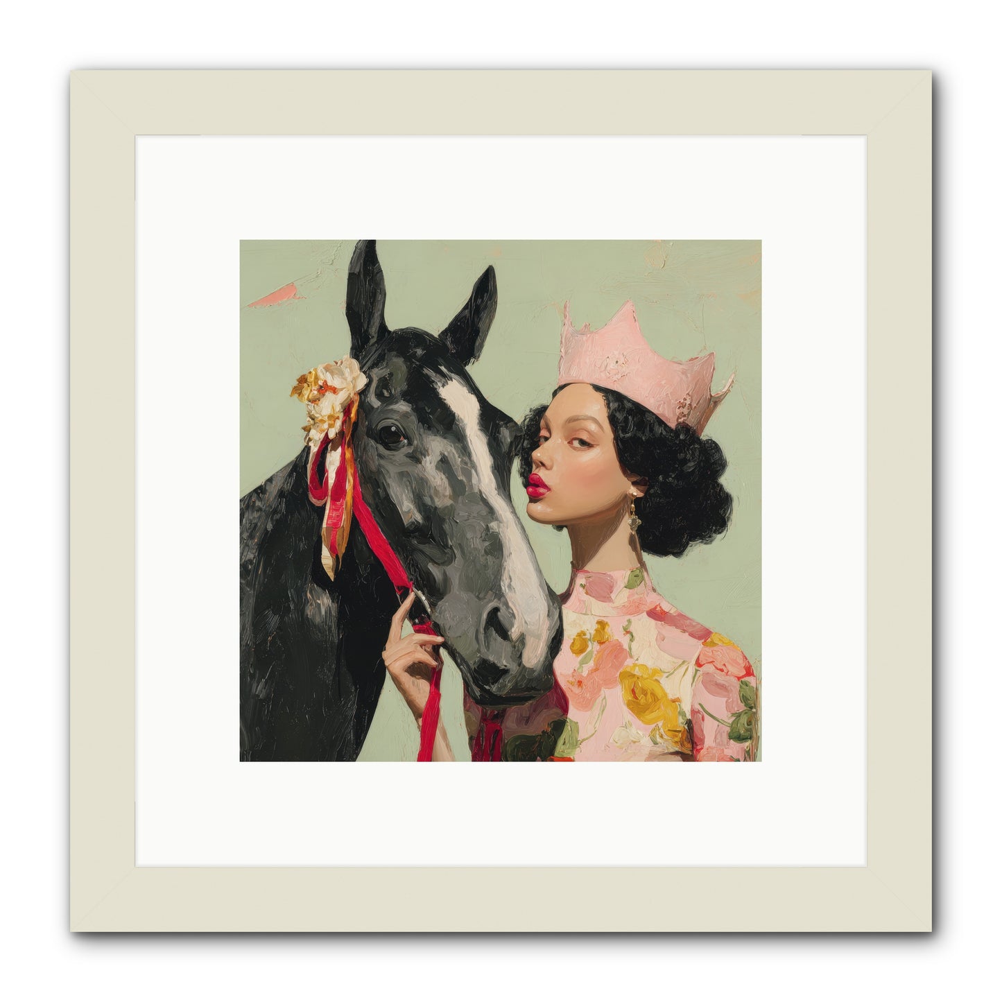 Steed of the Silver Dawn-REZ -- Framed Print - White 10x10