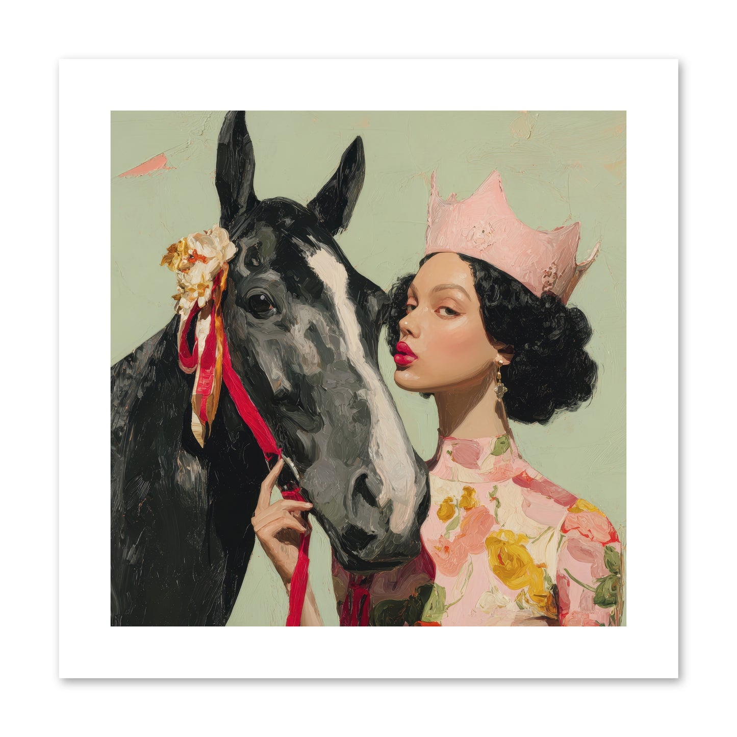 Steed of the Silver Dawn-REZ -- Loose Canvas Print 10x10