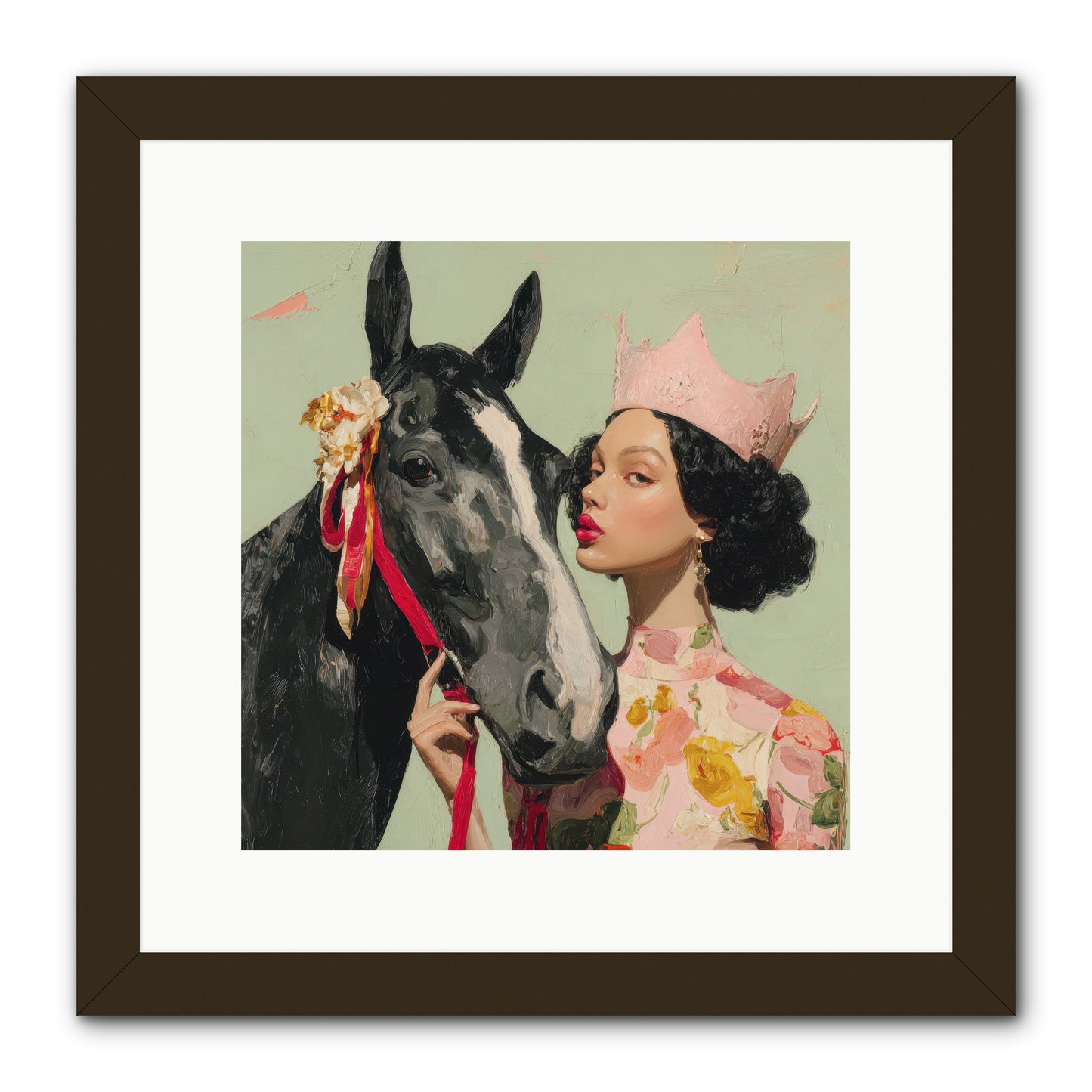 Steed of the Silver Dawn-REZ -- Framed Print - Black 12x12