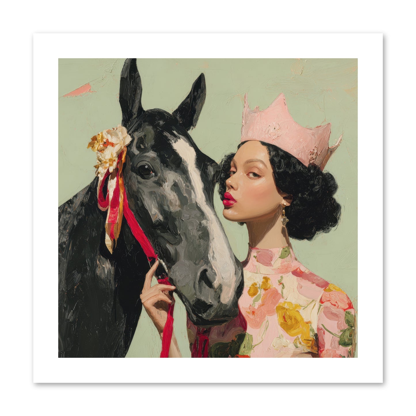 Steed of the Silver Dawn-REZ -- Loose Canvas Print 12x12