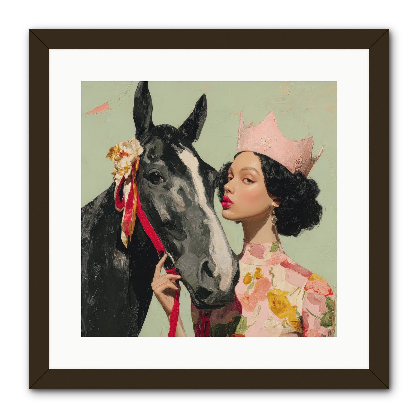 Steed of the Silver Dawn-REZ -- Framed Print - Black 16x16