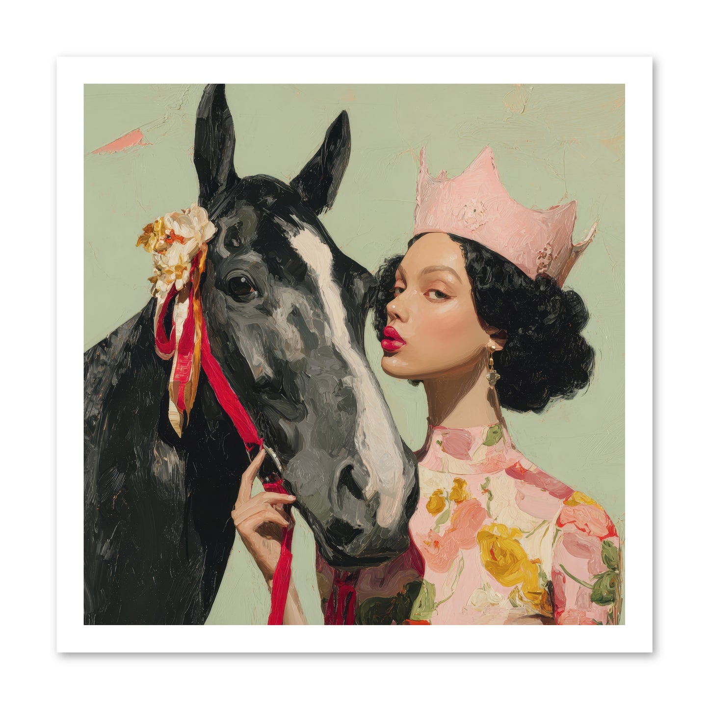 Steed of the Silver Dawn-REZ -- Loose Canvas Print 20x20