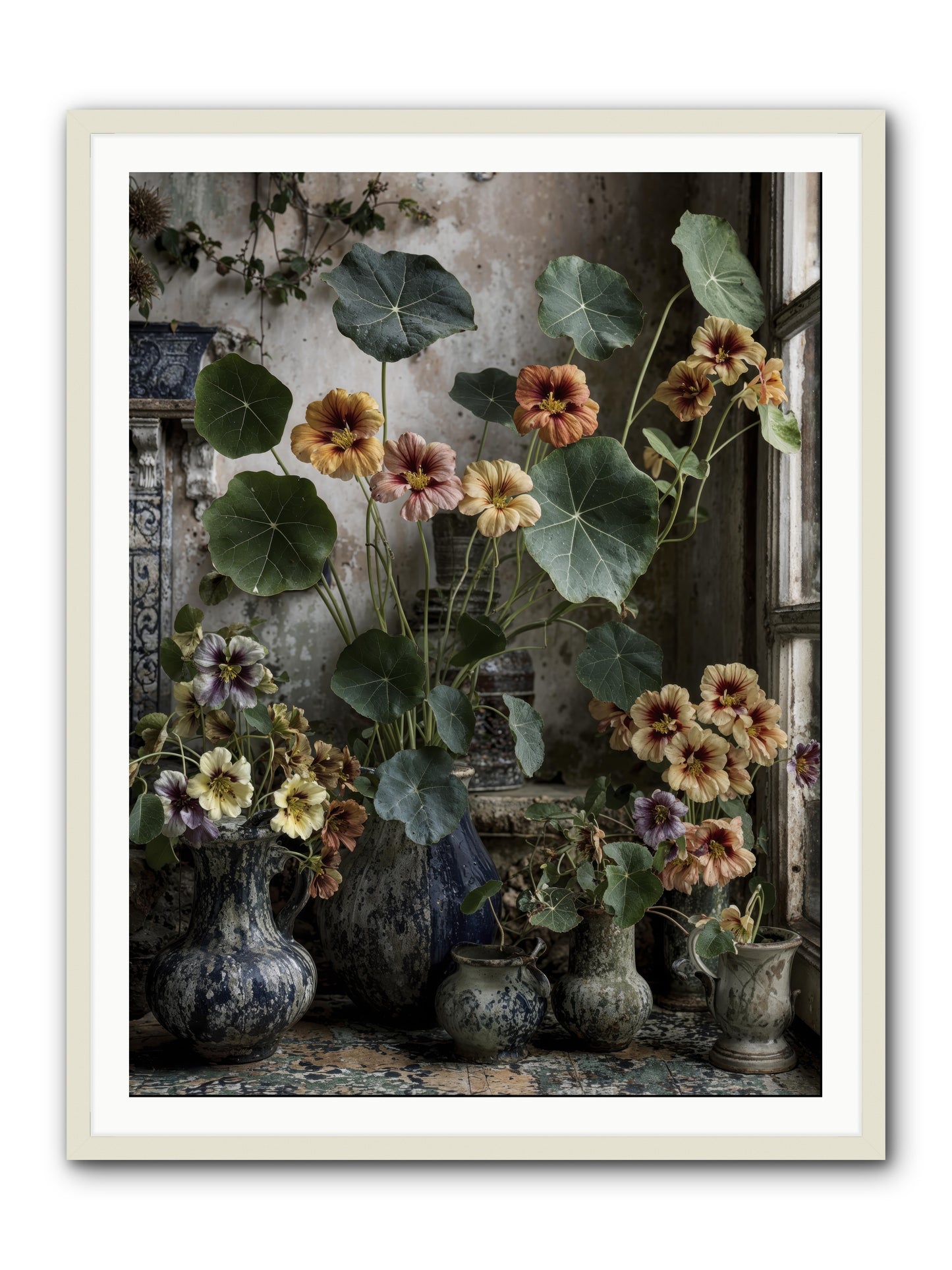 Stories written in gold -- Framed Print - White 36x48