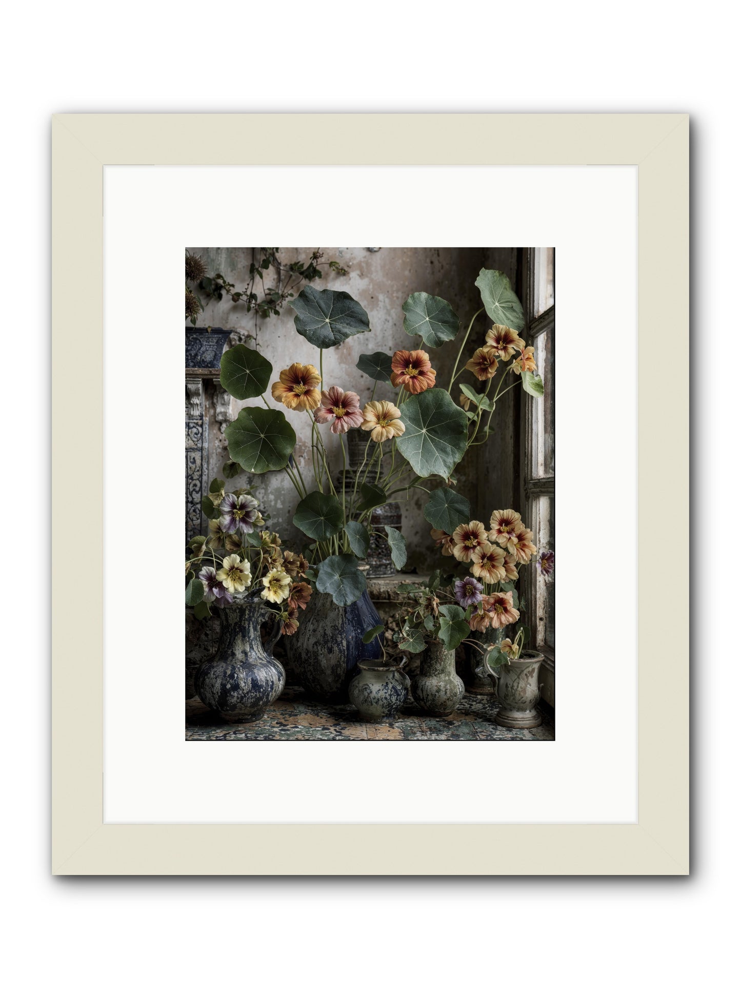 Stories written in gold -- Framed Print - White 9x12