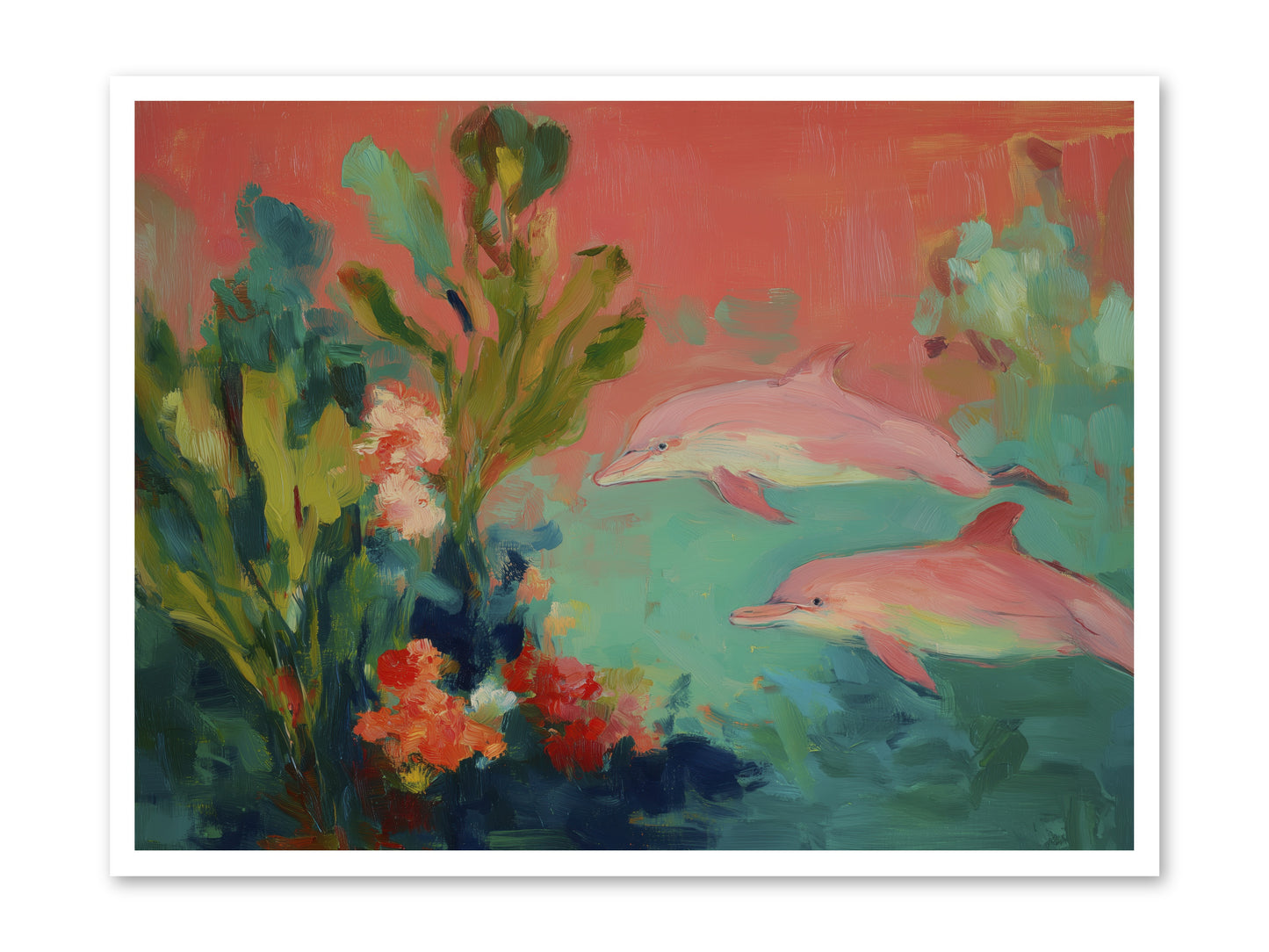 Strawberry Swimmers -- Paper Print 40x30