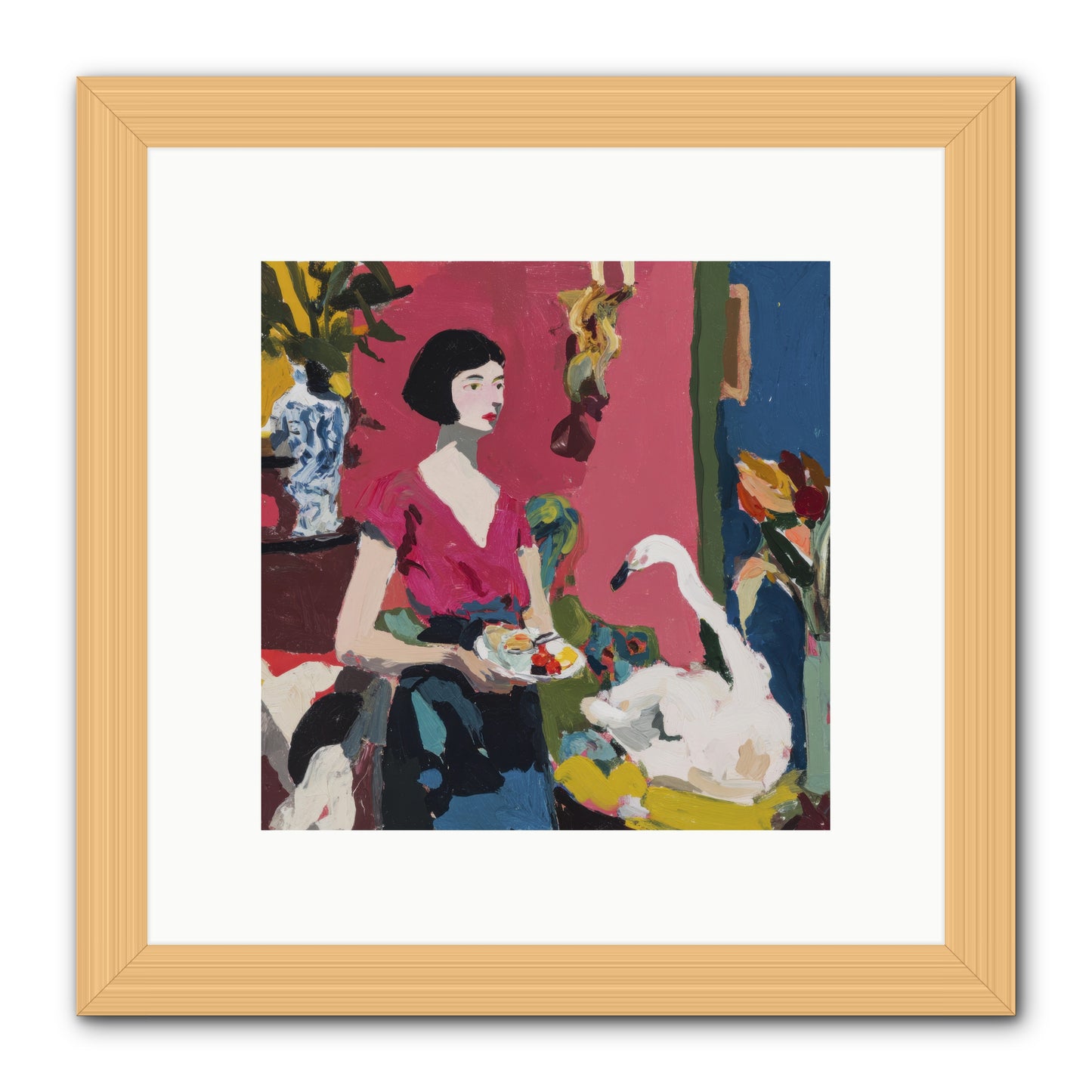 Studio Companions -- Framed Print - Natural 10x10